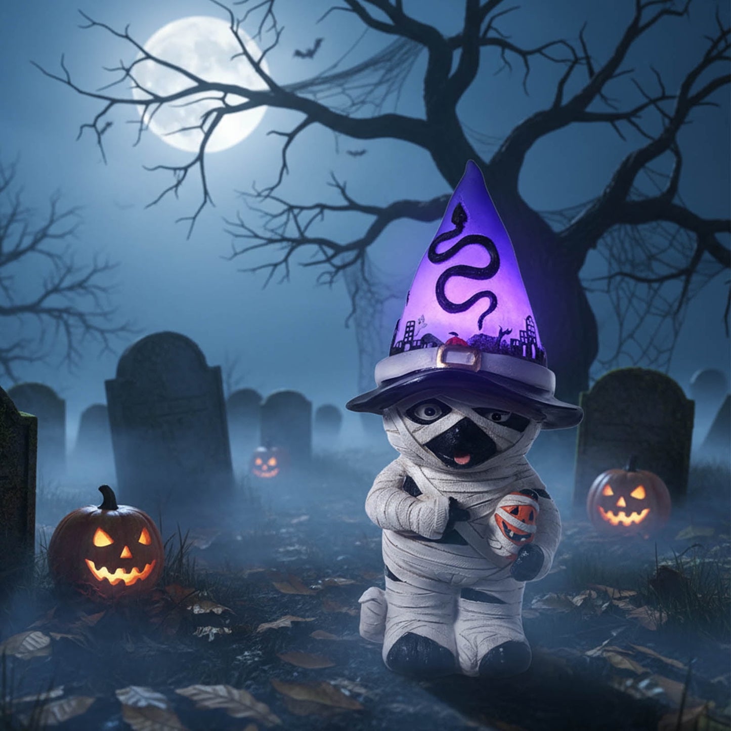 Ayieyill Halloween Table Decor Mummy Dog Figurine Light Up  Halloween Gifts Halloween Decorations Indoor