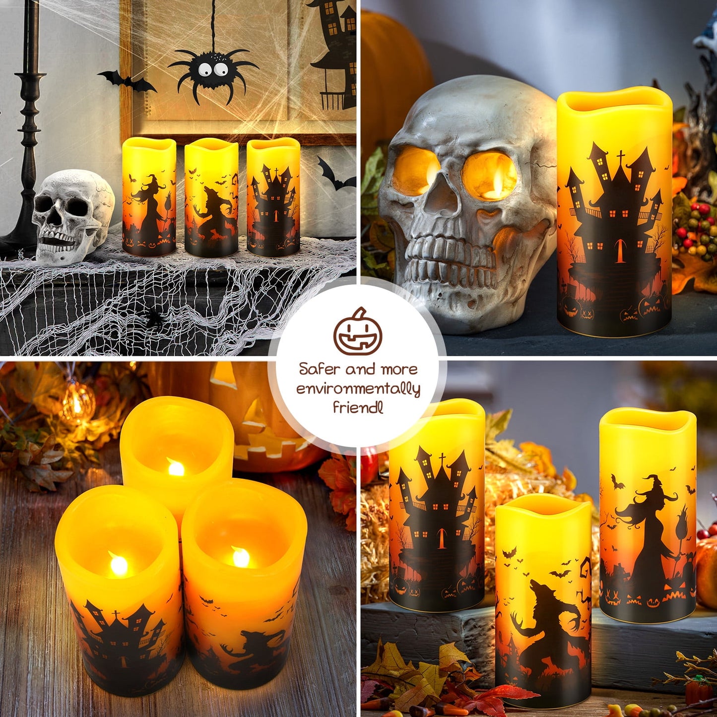 Ayieyill Halloween Flameless Candles 3PC Halloween Decor