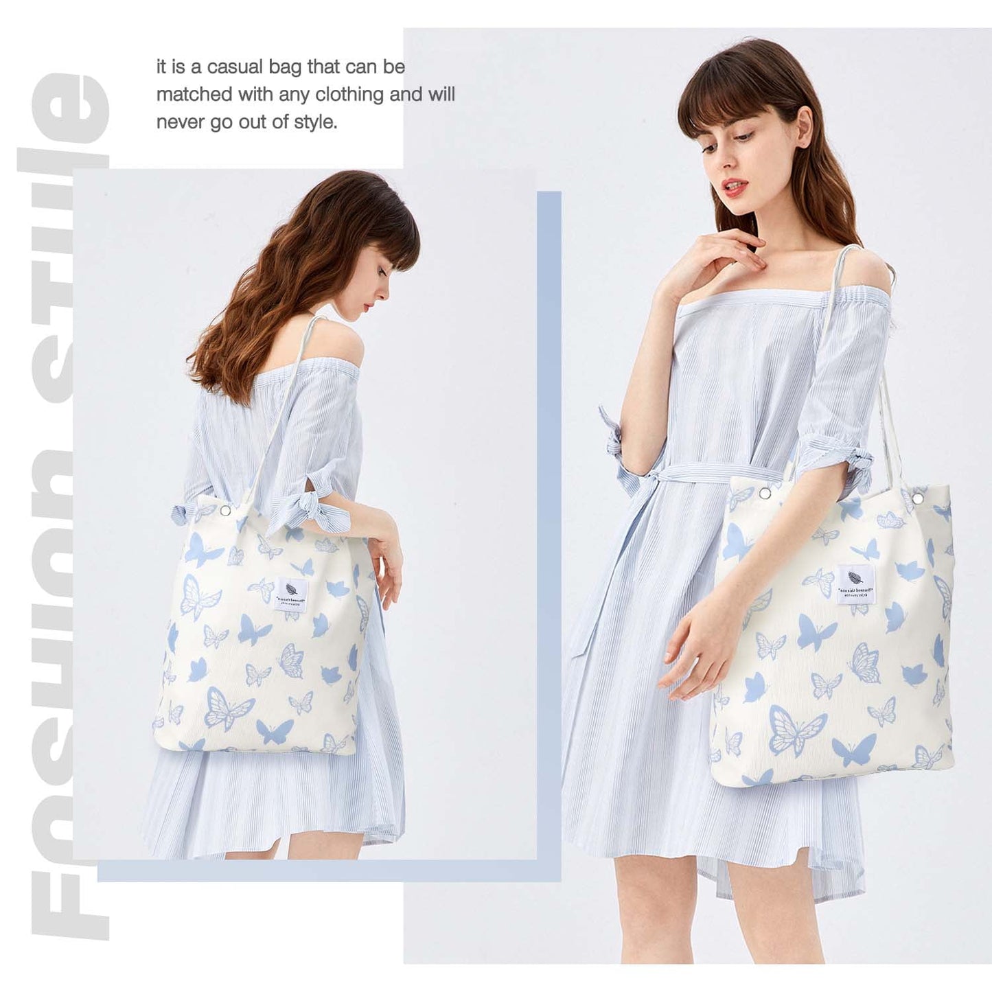 Ayieyill Corduroy Tote Bag Large for Women Girl Lady Canvas Shoulder Cord Purse and Handbags with Inner Pocket