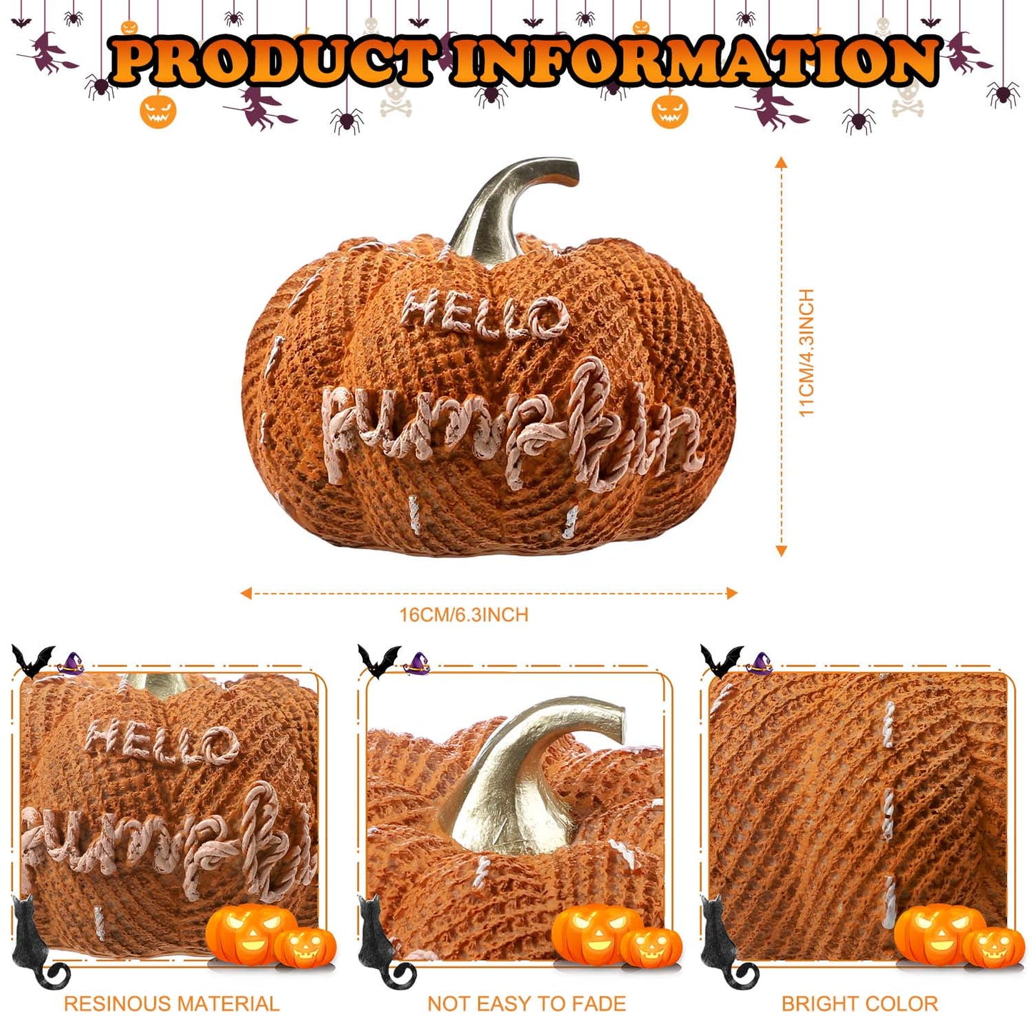 Ayieyill Fall Pumpkin Decor, Hello Pumpkin Decoration for Autumn, Thanksgiving Decorations for Home