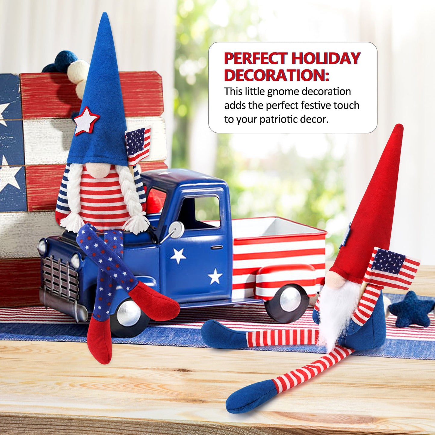Ayieyill 2Pcs 4th of July Gnomes Patriotic Gnomes Decorations