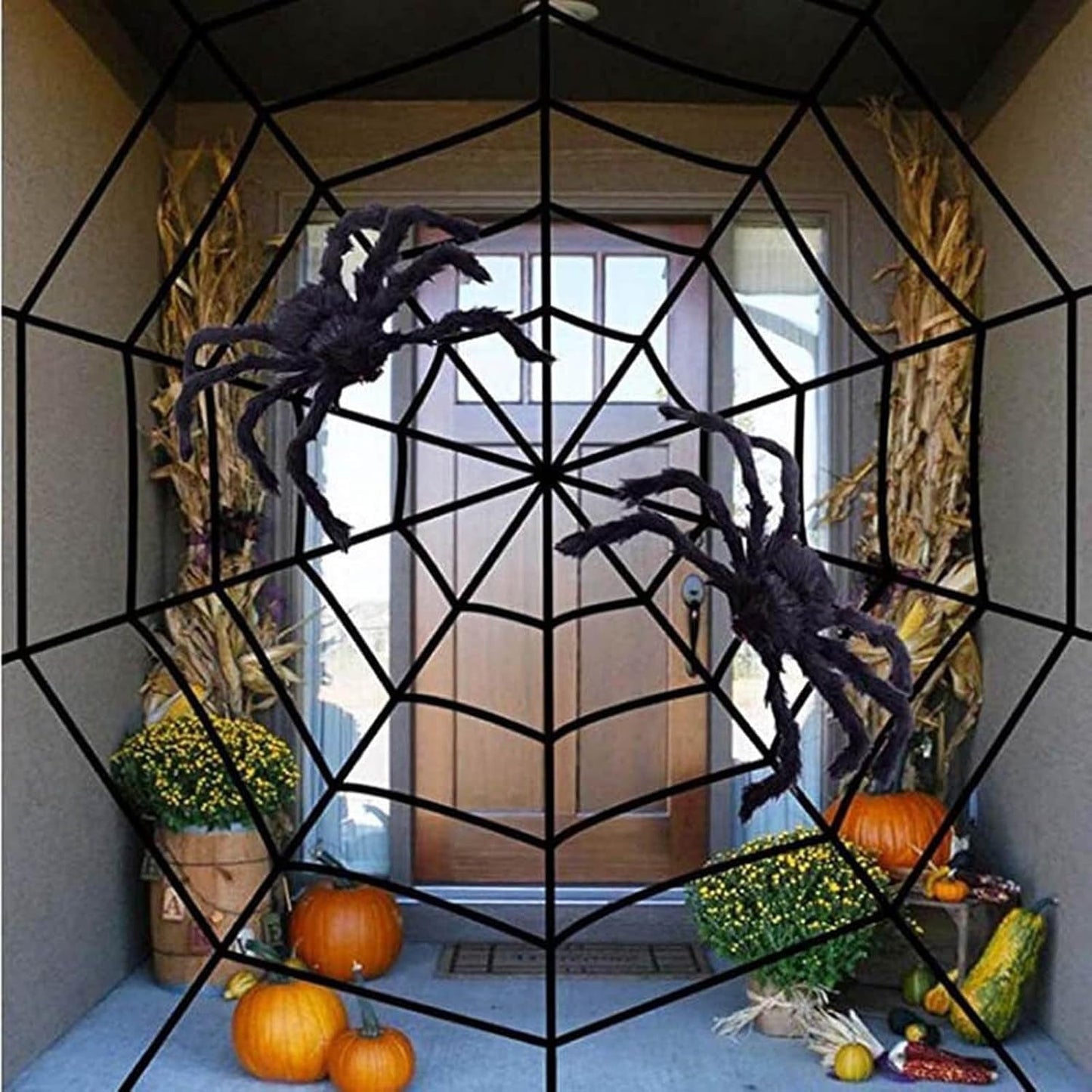 Ayieyill  49" Giant Spider with 200" Giant Spider Web Halloween Decorations Outdoor Indoor Scary Halloween Decor