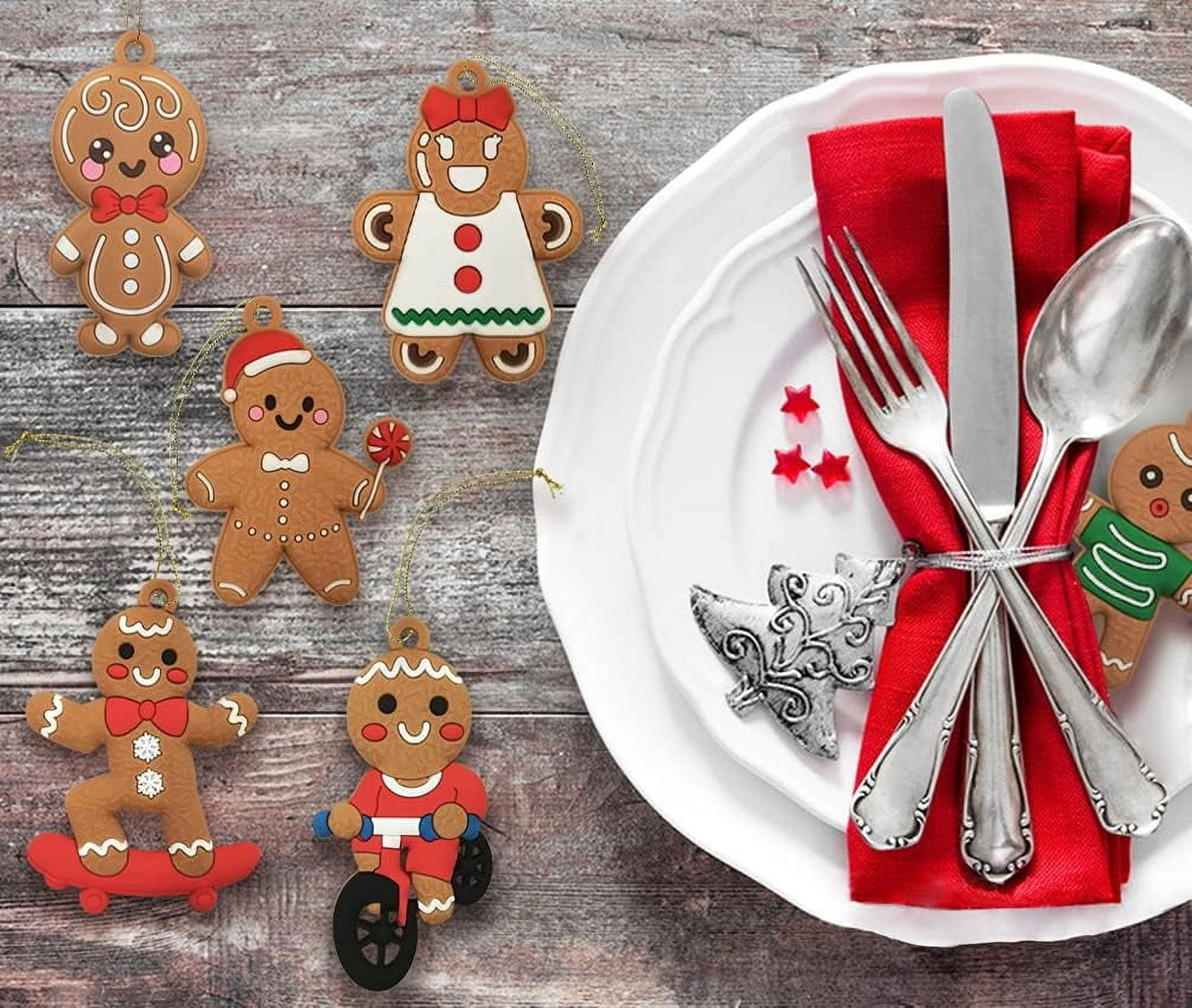 Ayieyill 14pcs Gingerbread Christmas Ornaments Gingerbread Christmas Tree Decorations Holiday Decor