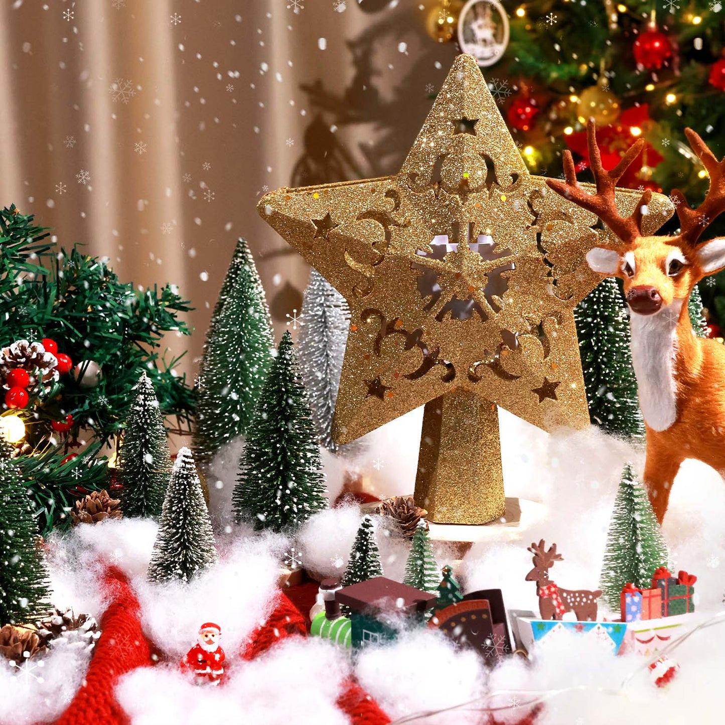 Ayieyill 350g/12.35oz Christmas Fake Snow Decor Artificial Snow Fluffy Fiber Stuffing Snow Covering