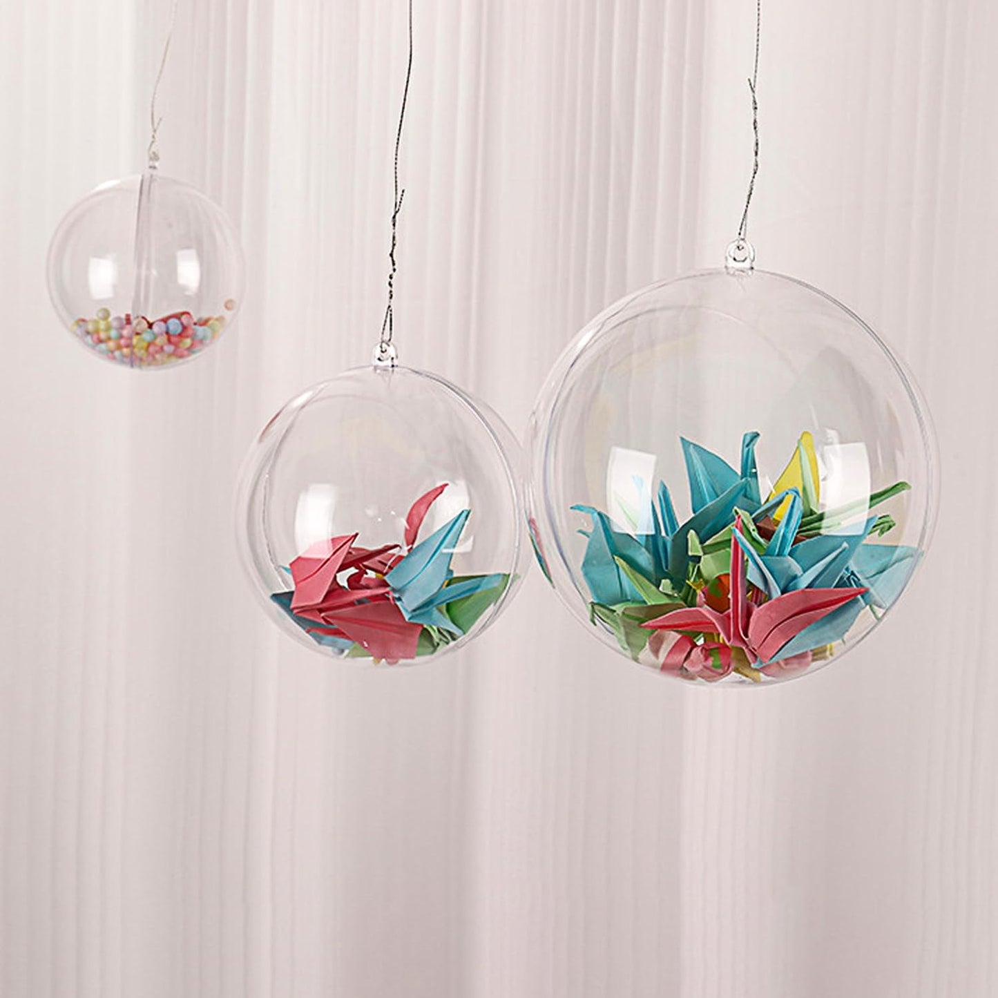 Ayieyill 20 Pack Clear Plastic Christmas Ornaments 3.15in Fillable Ornaments DIY Christmas Balls for Tree Decor