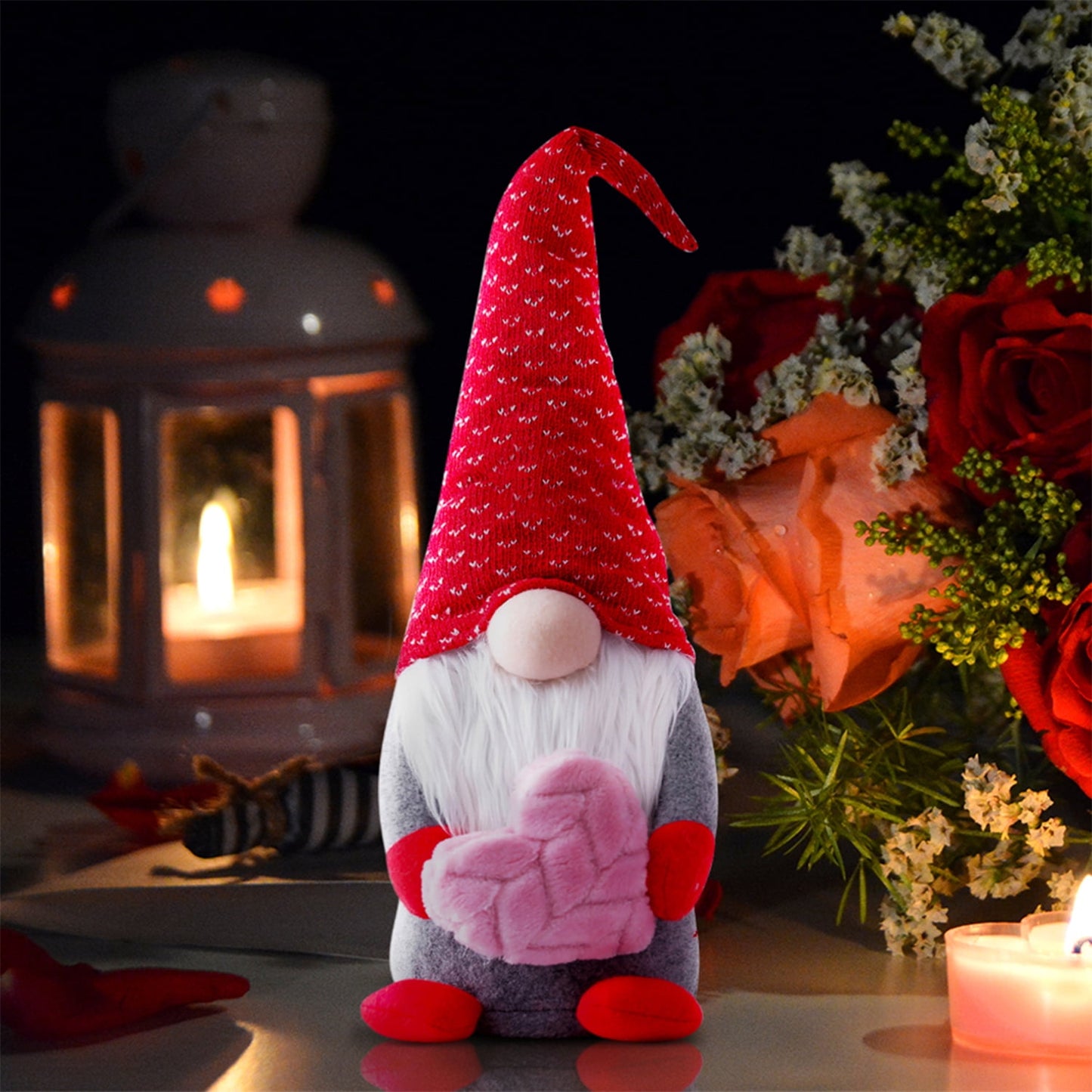 Ayieyill 2pcs Gnome Decor Valentine Day Home Decorations Gnomes Plush,Mr and Mrs Handmake Scandinavian Tomte