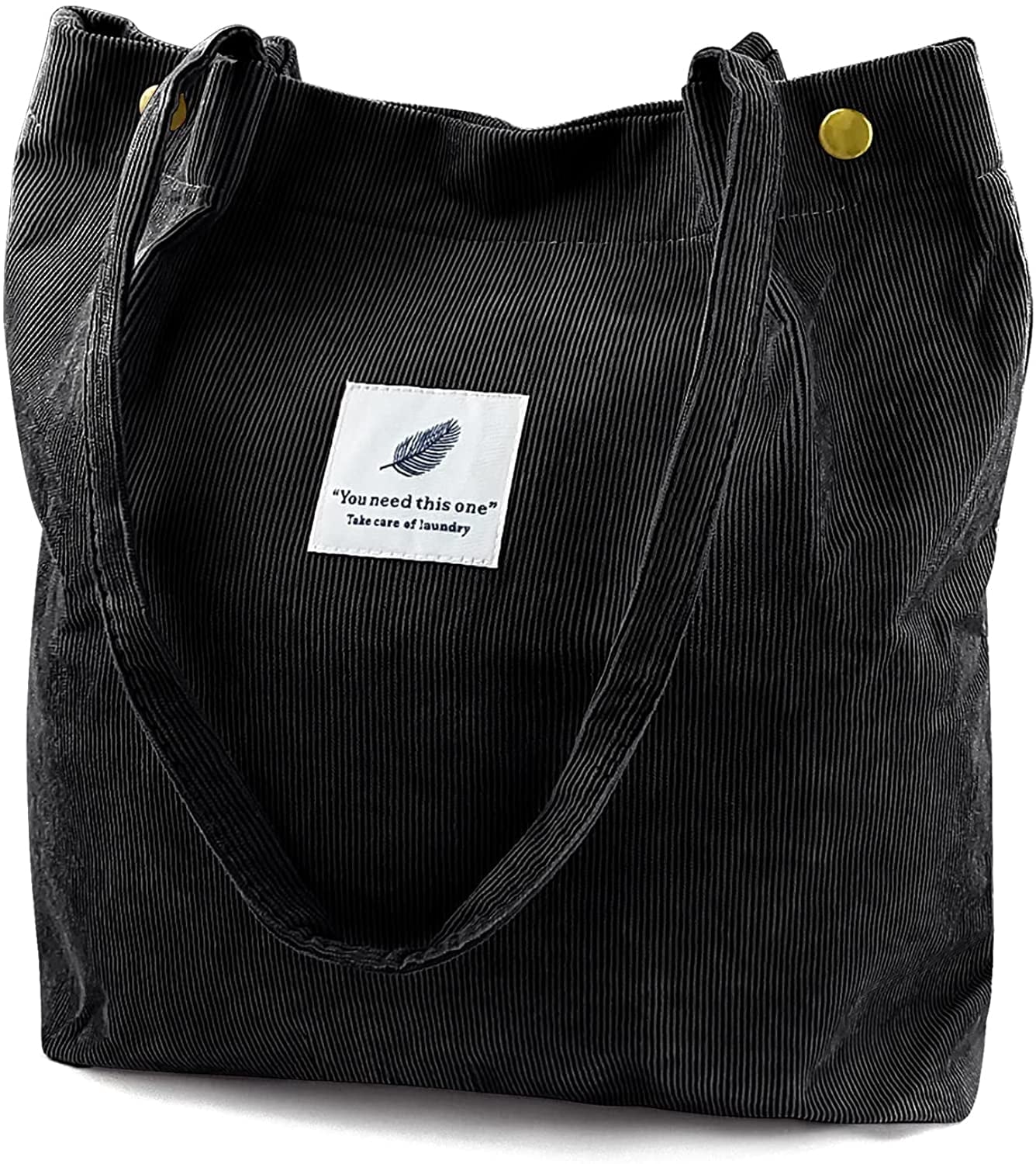 Ayieyill Corduroy Tote Bag Large for Women Girl Lady Canvas Shoulder Cord Purse and Handbags with Inner Pocket