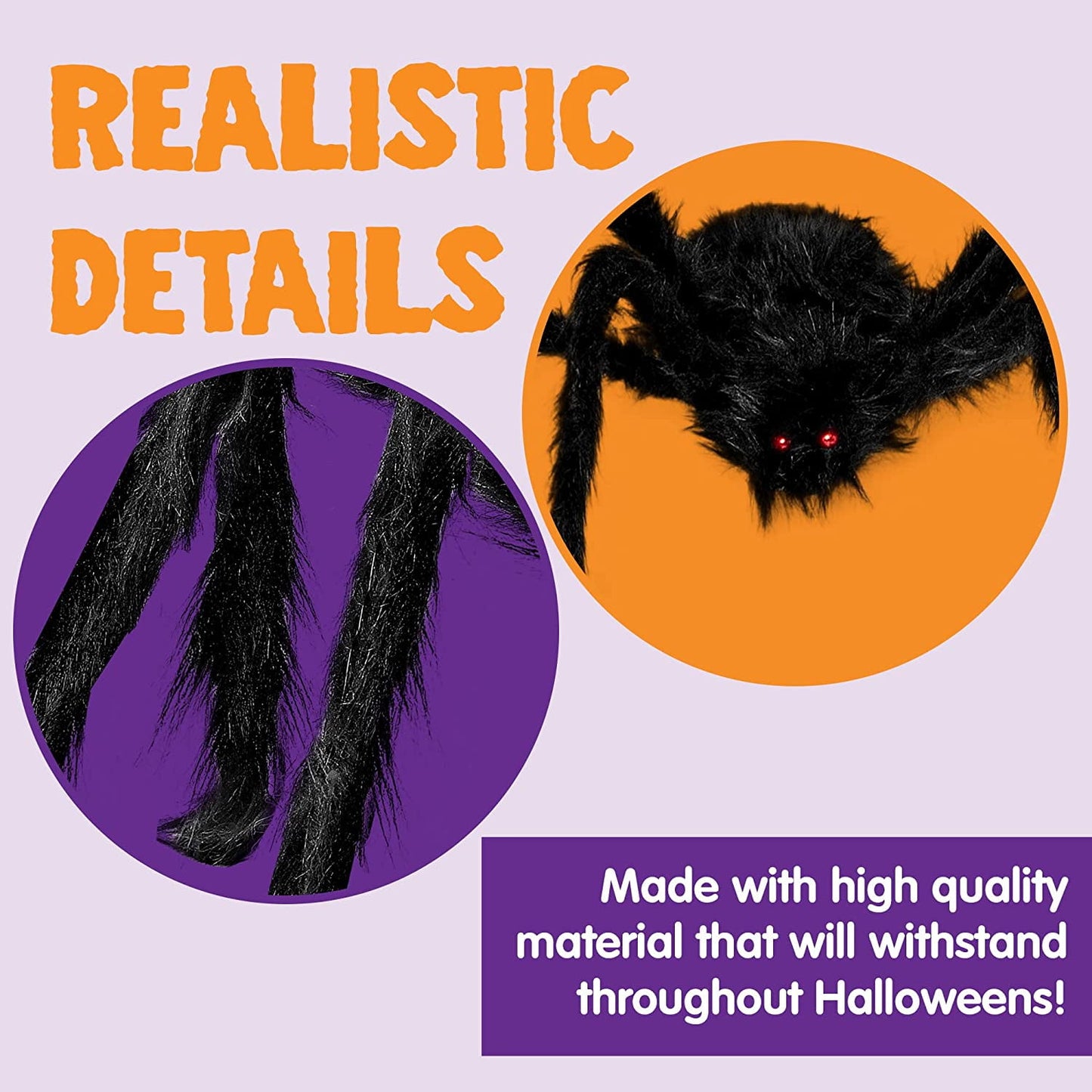 Ayieyill Halloween Spider Decorations 5 ft Giant Spider Halloween Outdoor Decorations