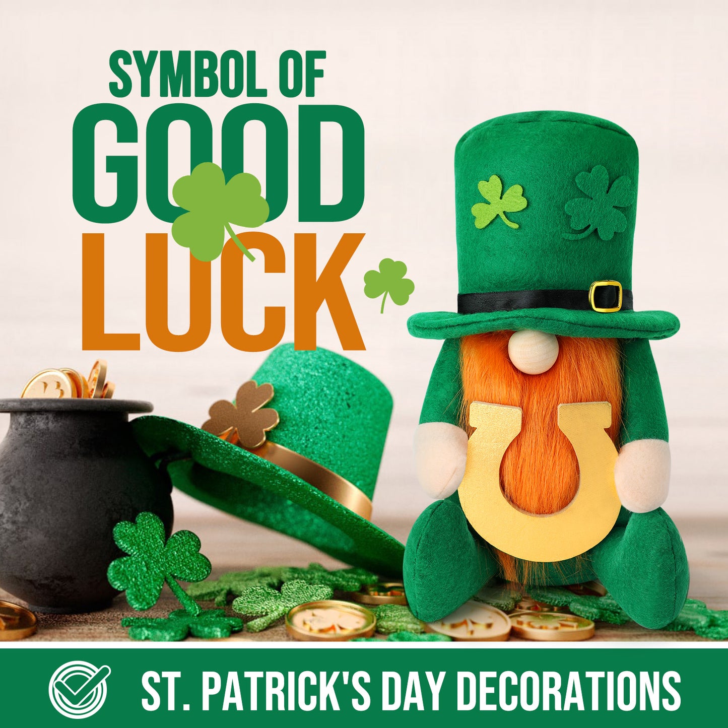 Ayieyill St Patricks Day Decorations Gnome Plush Home Table Ornament Decor