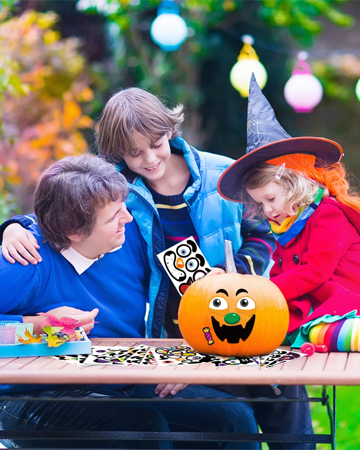 Ayieyill 64 Packs Halloween Stickers Pumpkin Decorating Stickers, 32 Sheet Small Pumpkin Face Stickers
