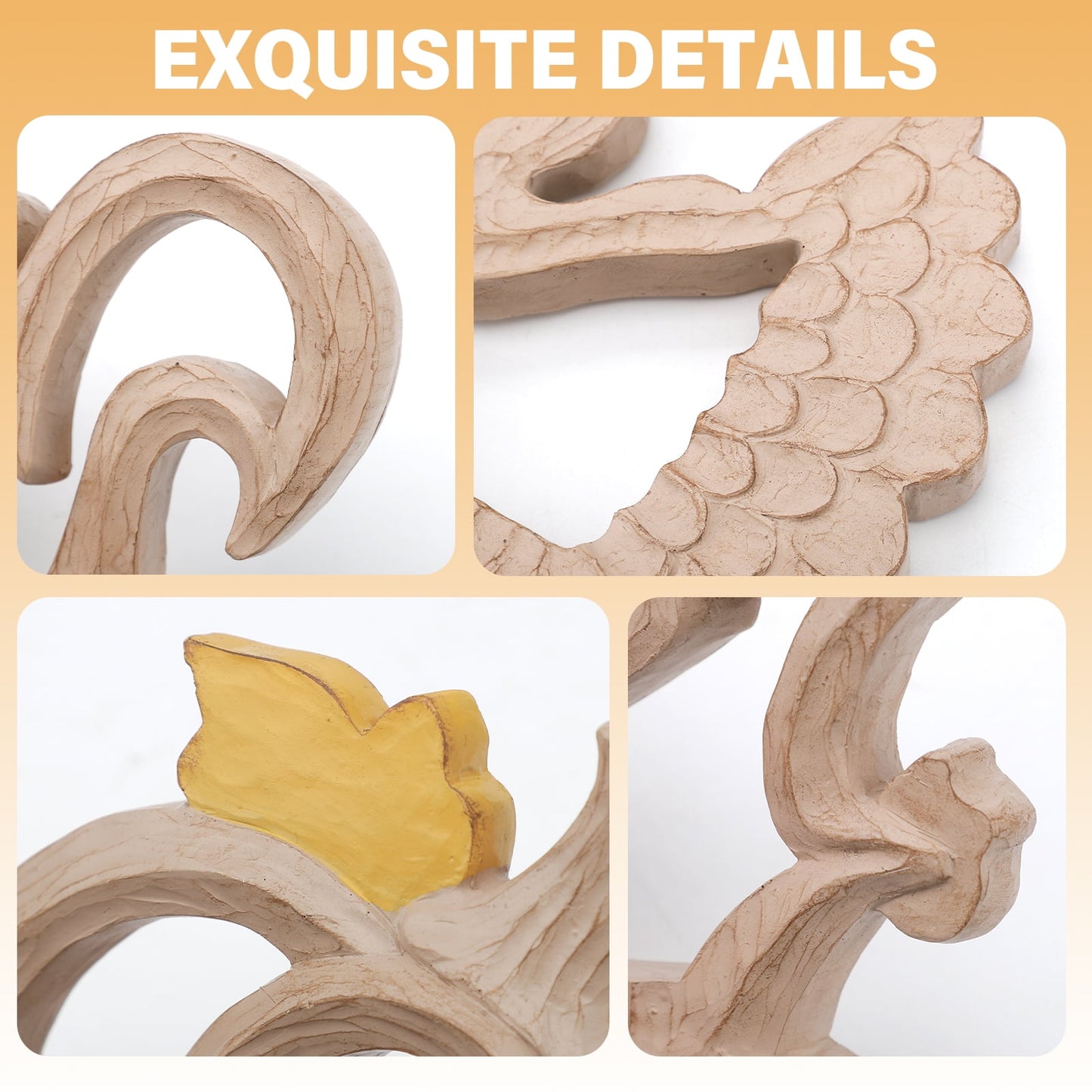 Ayieyill Fall Decorations for Home, Thanksgiving Decorations Pumpkin Decor Turkey Decor Resin, 3pcs Wood