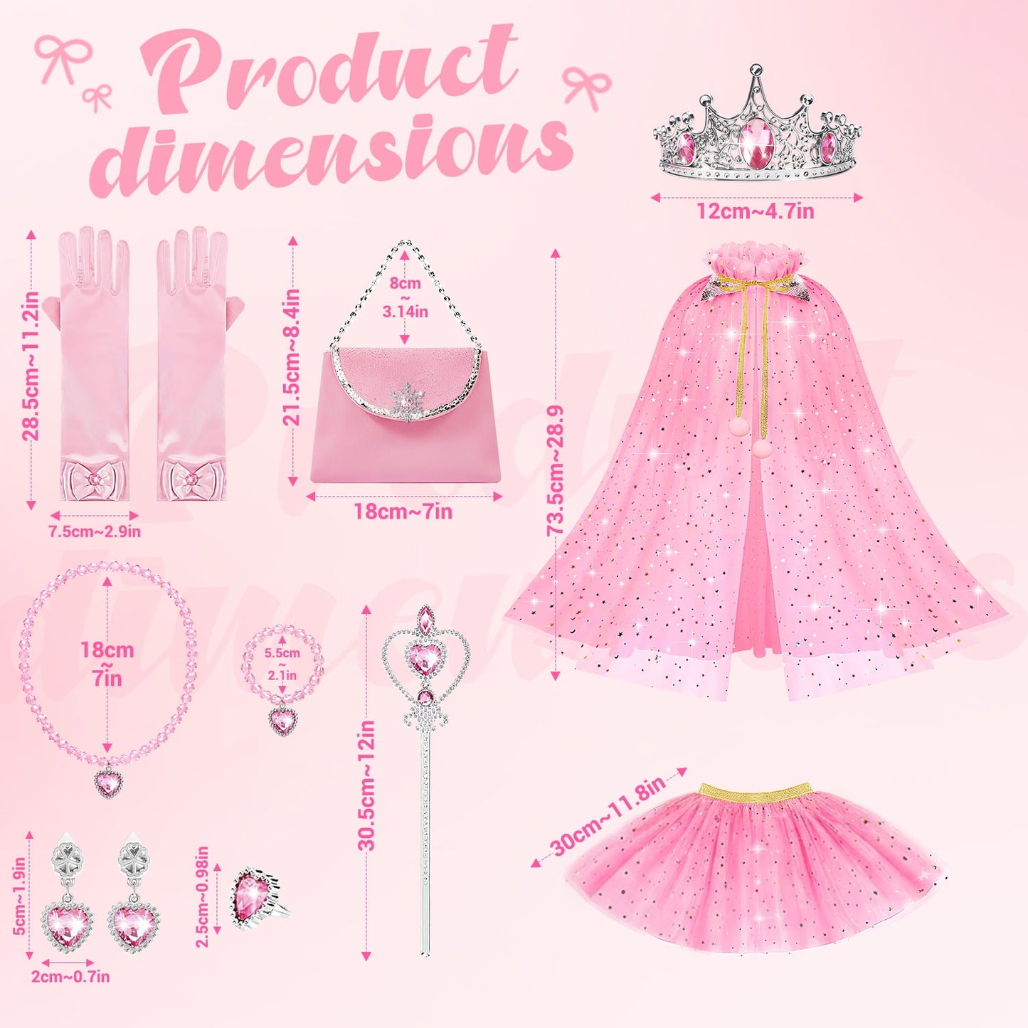 Ayieyill Princess Dress up Clothes for Little Girl, 11Pcs Princess Cape with Crown, Princess Dresses for Girl 3-8 Birthday Gift