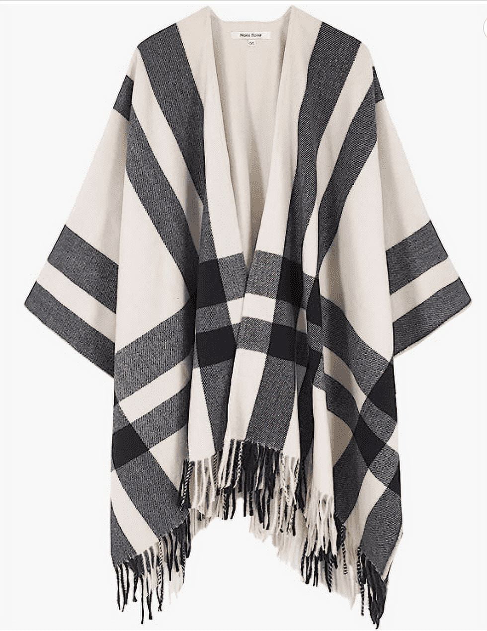 Ayieyill Shawl Wraps for Women Women's Poncho Open Front Boho Knitted Plaid Blanket Scarf Cape