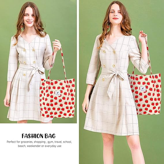 Ayieyill Corduroy Tote Bag Large for Women Girl Lady Canvas Shoulder Cord Purse and Handbags with Inner Pocket
