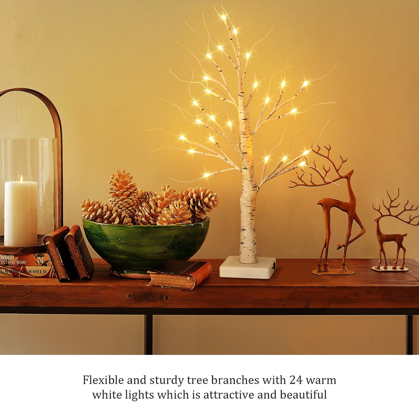 Ayieyill Lighted Birch Tree Lights, Led Branch Lights, Lighted Birch Trees Christmas Tabletop