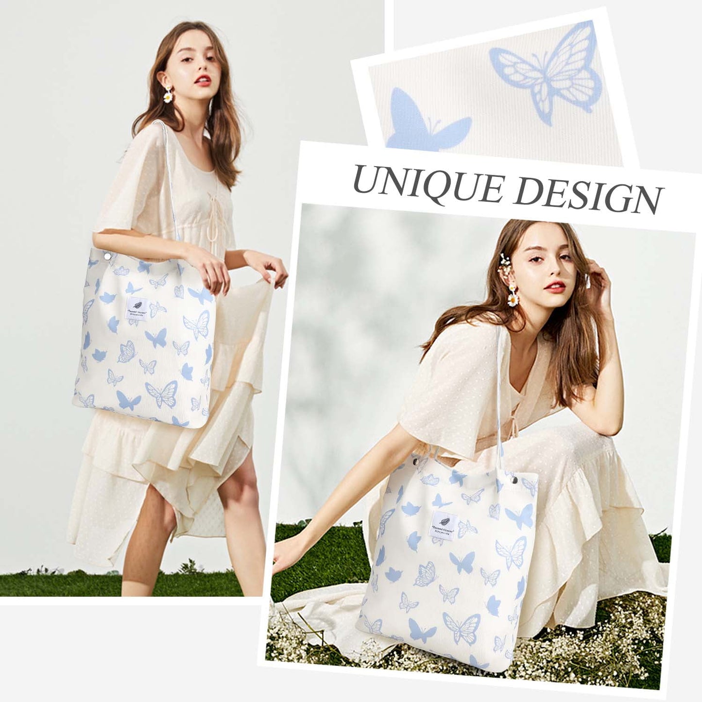 Ayieyill Corduroy Tote Bag Large for Women Girl Lady Canvas Shoulder Cord Purse and Handbags with Inner Pocket
