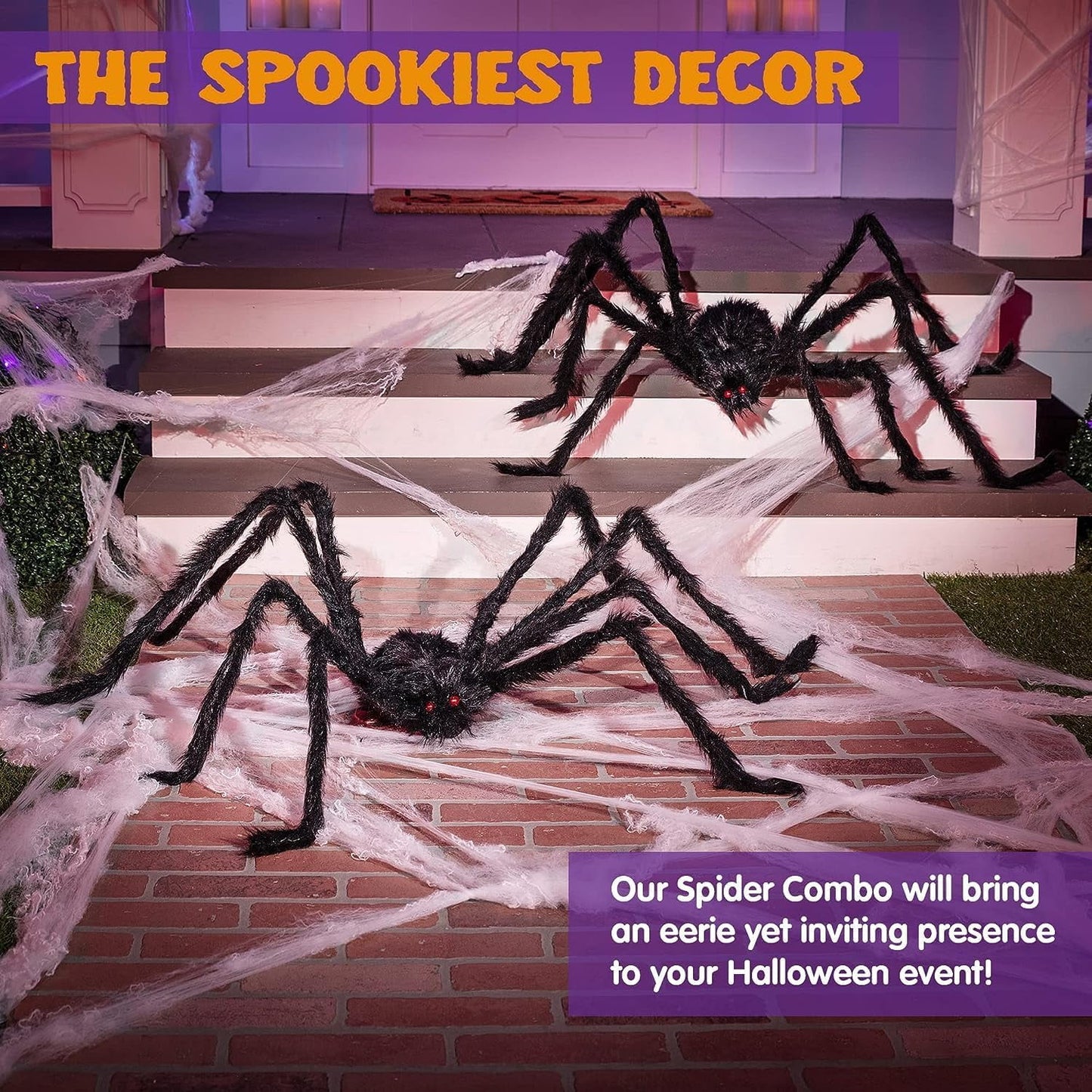 Ayieyill Halloween Spider Decorations 5 ft Giant Spider Halloween Outdoor Decorations