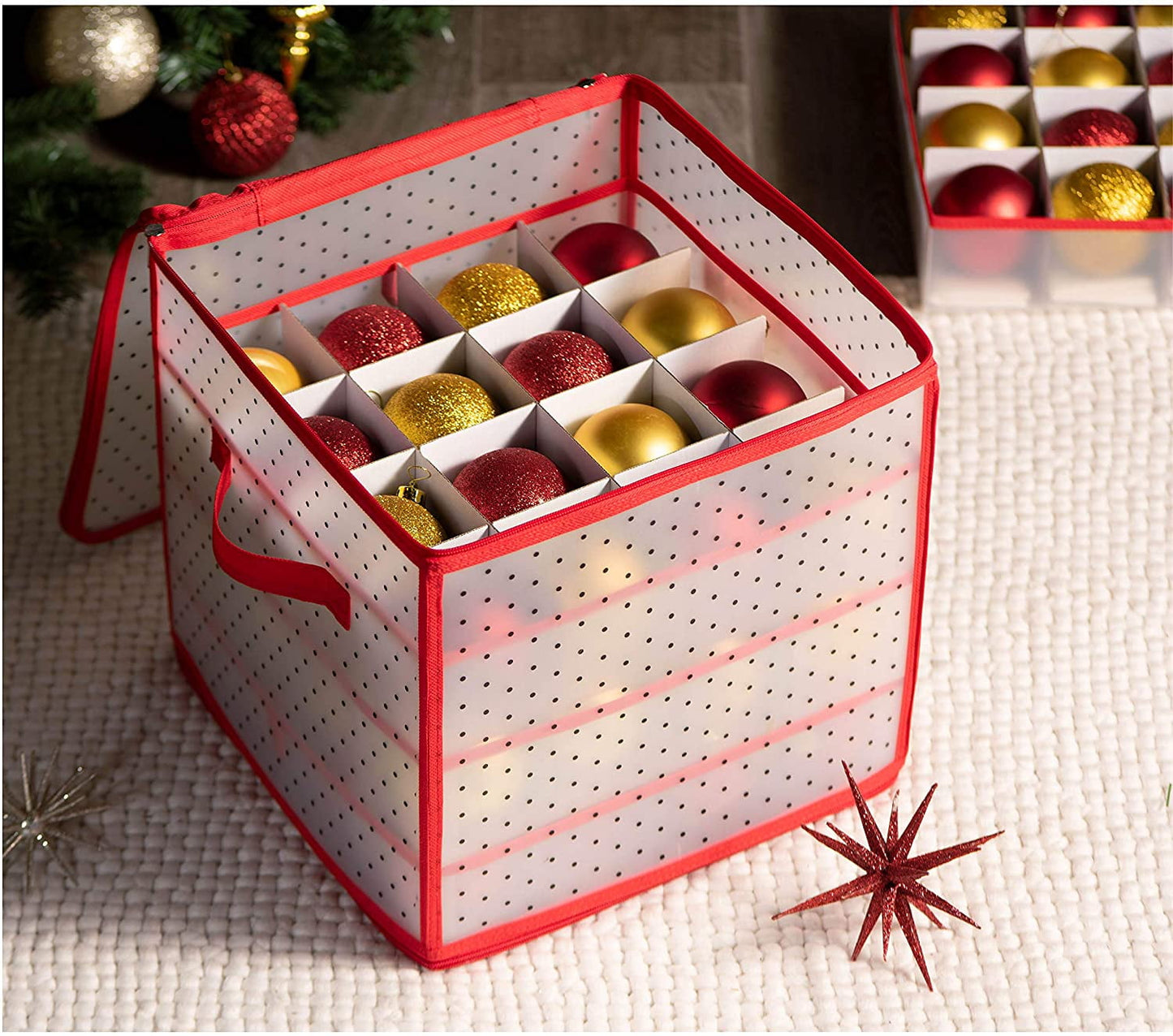 Ayieyill Christmas Ornament Storage Chest, Ornament Storage Box Ornament Organizer