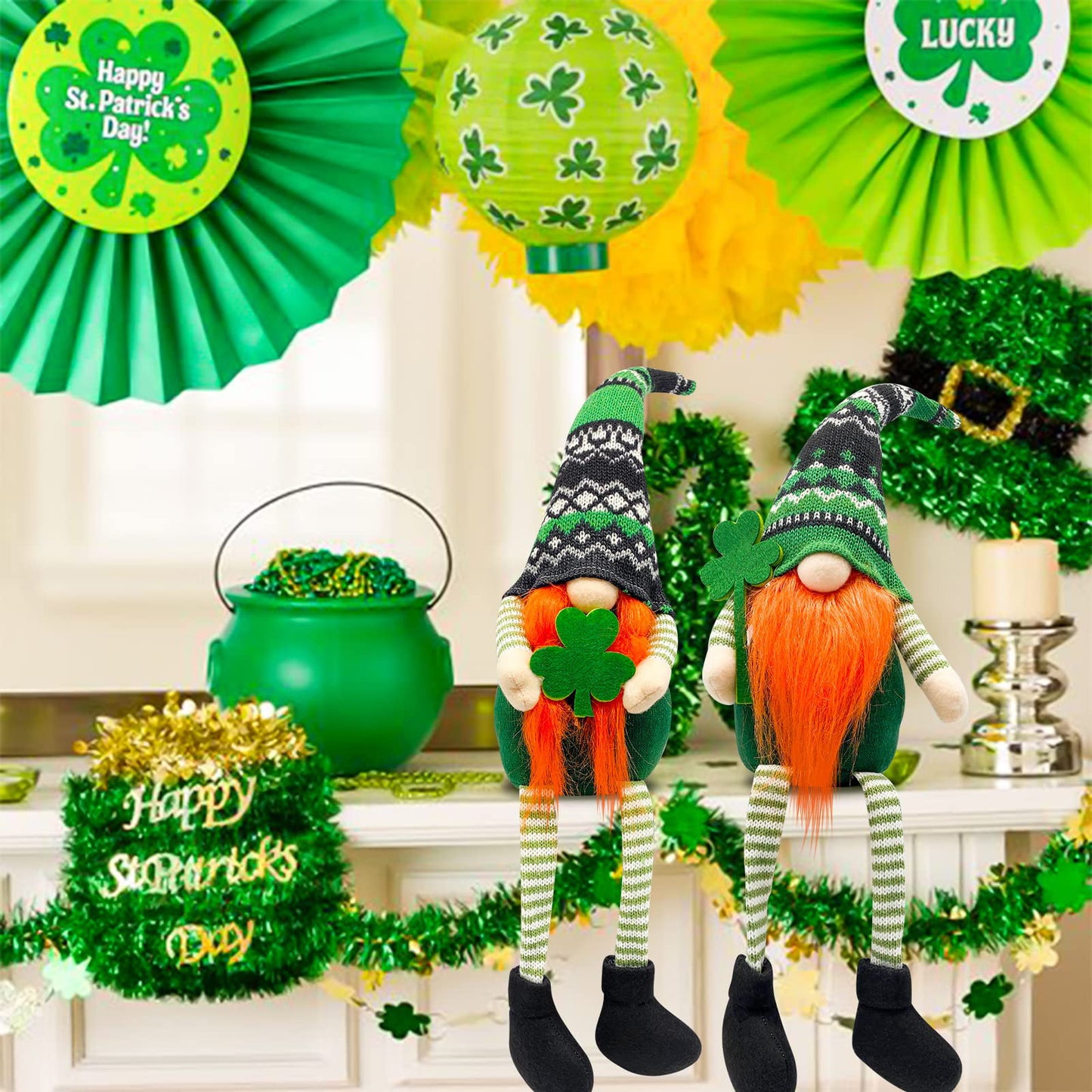 Ayi8eyill St Patricks Day Decorations St Patricks Day Gnomes for Home Table Ornament