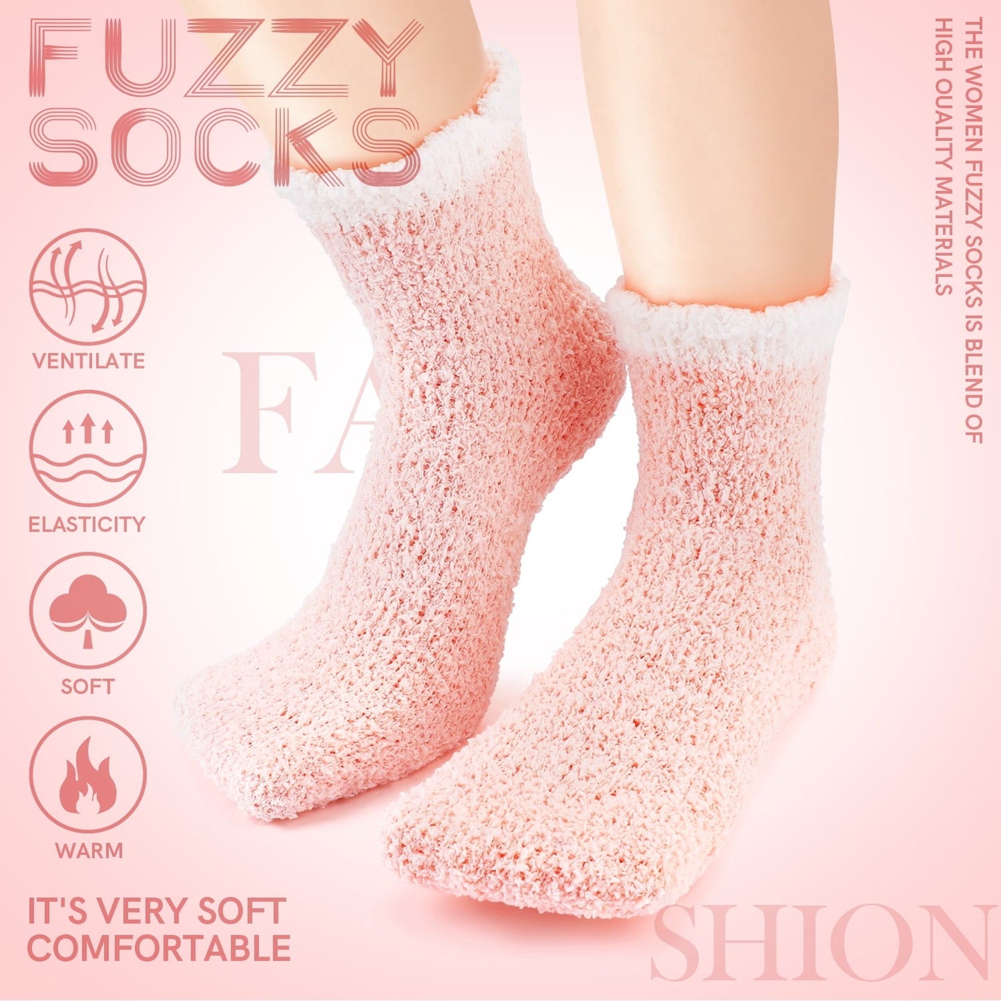 Ayieyill Fuzzy Socks for Women, 6 Pairs Plush Slipper Socks Women, Warm Soft Fluffy Socks Thick Cozy Plush Sock Winter Christmas Socks for Women