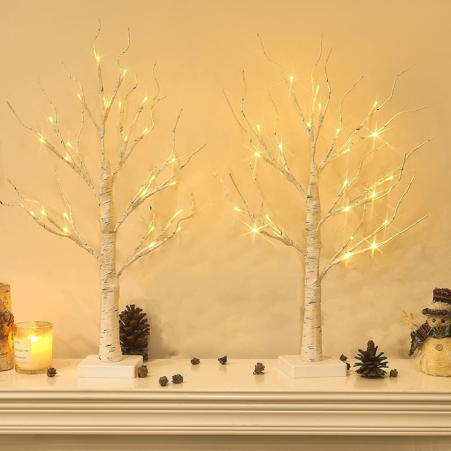 Ayieyill Lighted Birch Tree Lights, Led Branch Lights, Lighted Birch Trees Christmas Tabletop