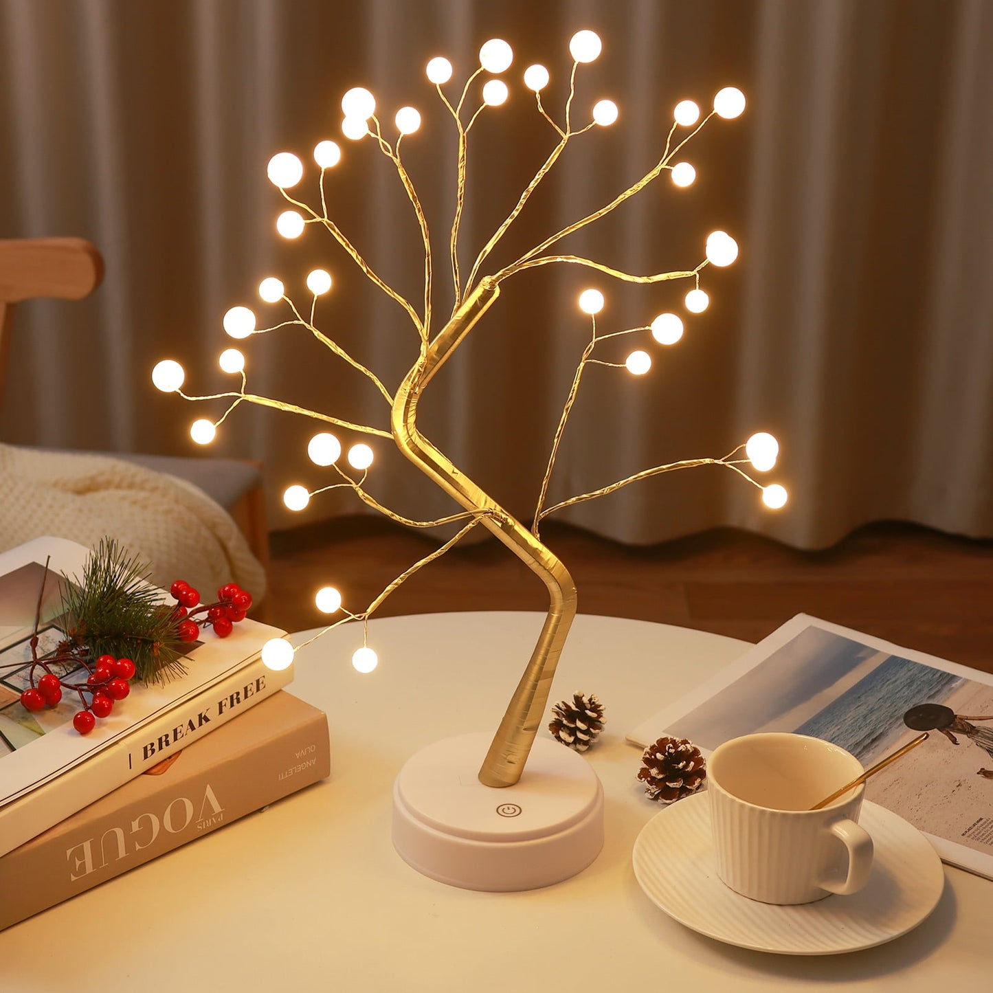 Ayieyill Lighted Birch Tree Lights, Led Branch Lights, Lighted Birch Trees Christmas Tabletop