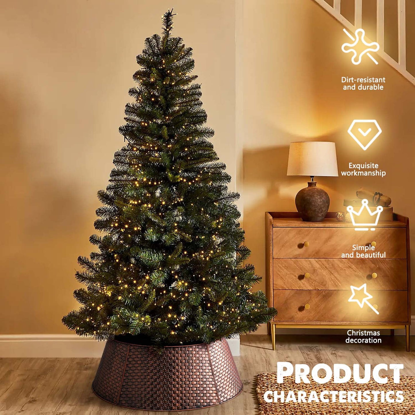 Ayieyill 28 inch Christmas Tree Collar, Christmas Tree Stand Cover for Christmas Tree Decorations | Metal