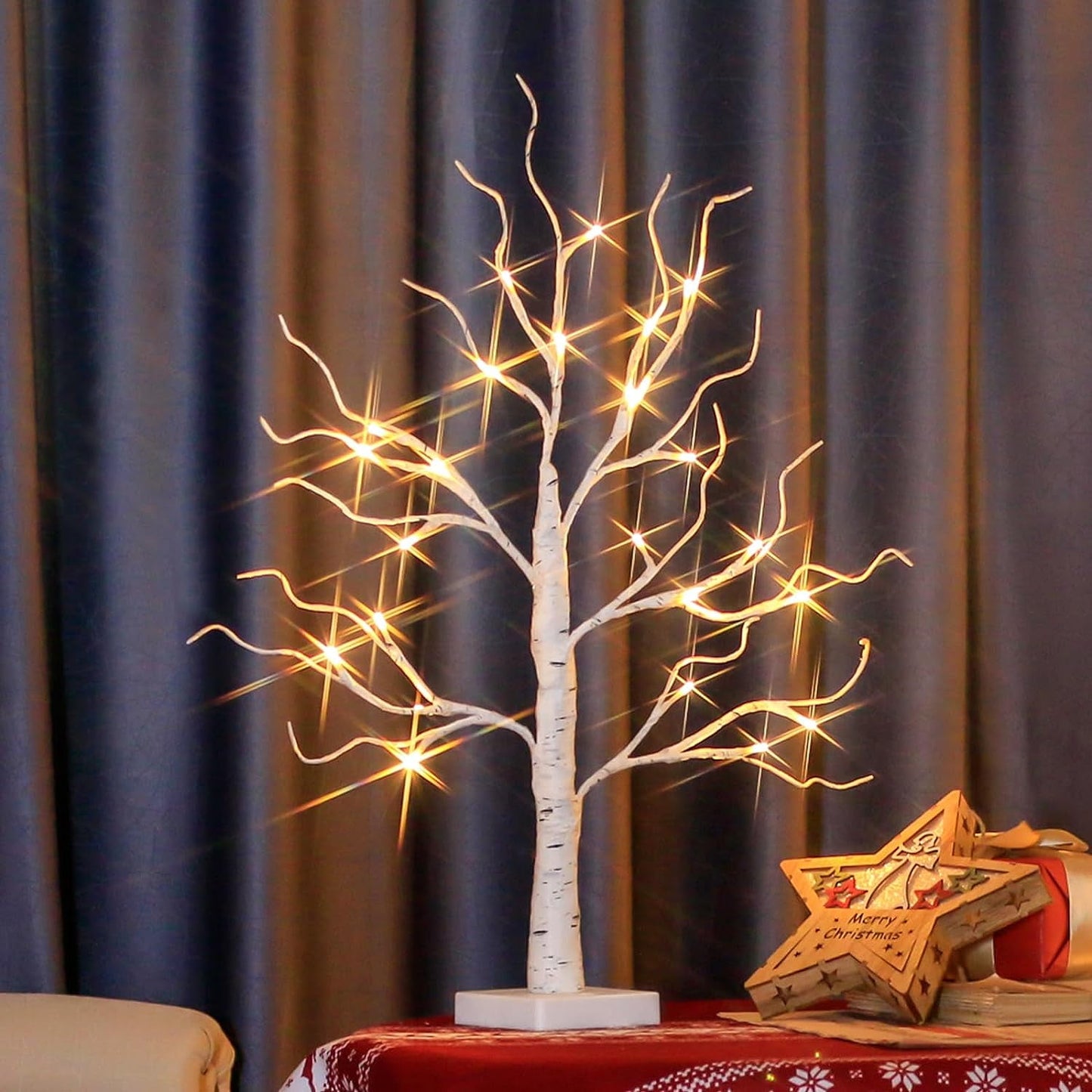 Ayieyill Lighted Birch Tree Lights, Led Branch Lights, Lighted Birch Trees Christmas Tabletop