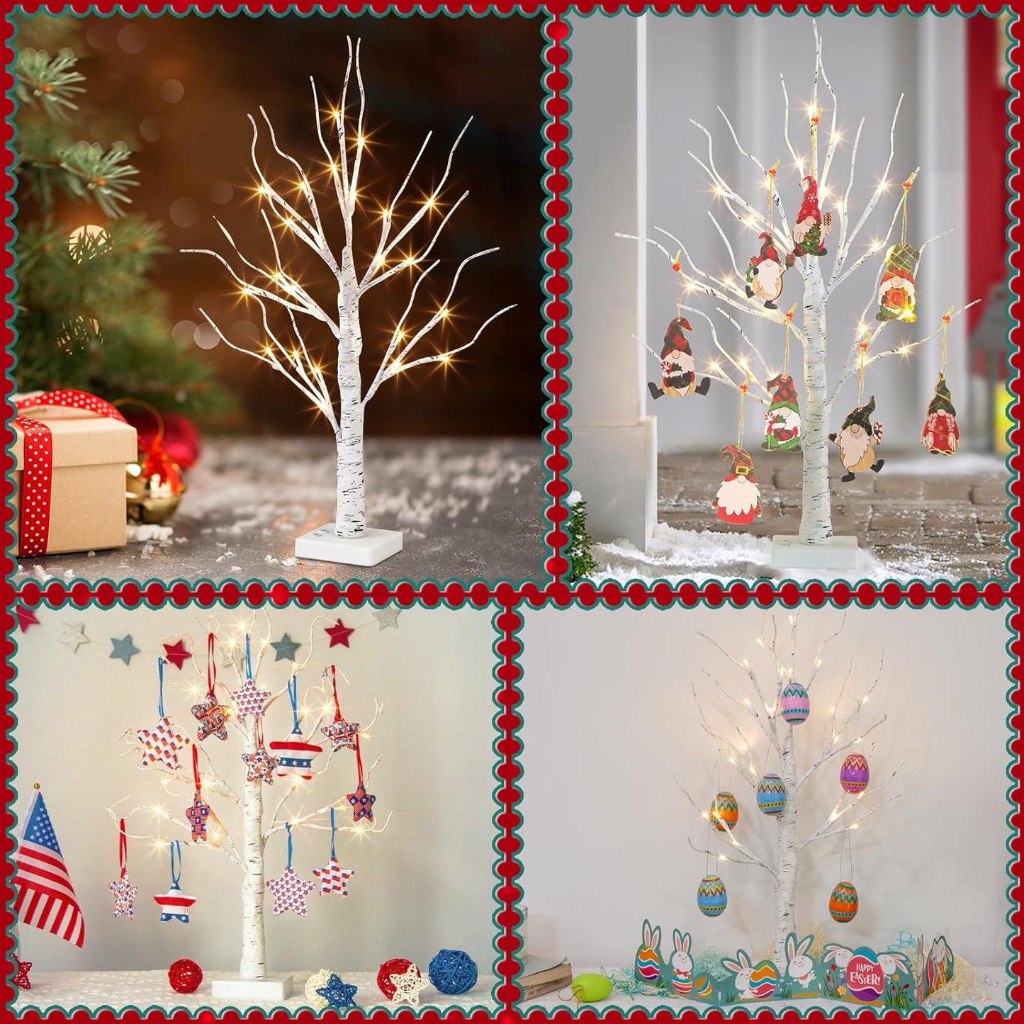 Ayieyill Lighted Birch Tree Lights, Led Branch Lights, Lighted Birch Trees Christmas Tabletop