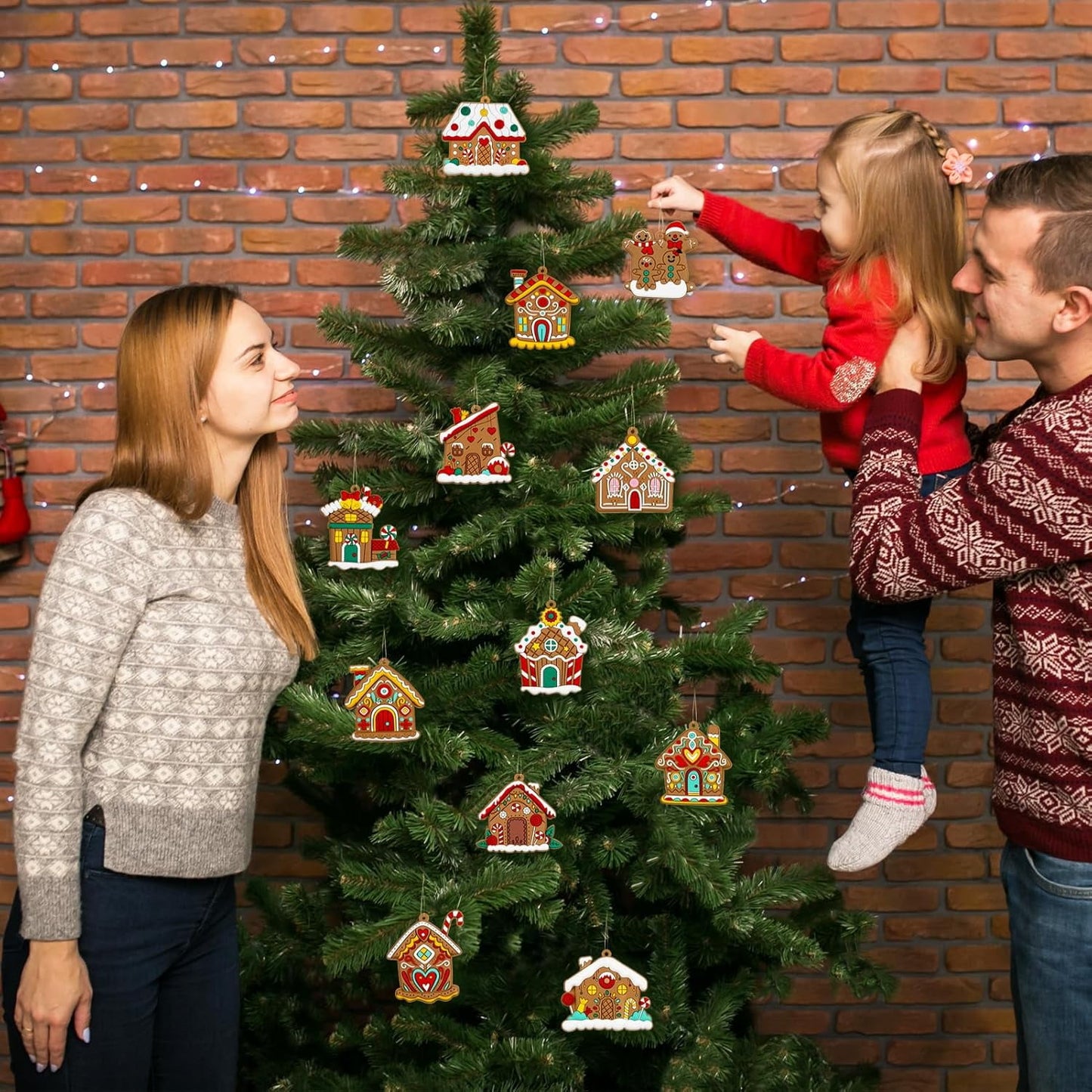 Ayieyill 14pcs Gingerbread Christmas Ornaments Gingerbread Christmas Tree Decorations Holiday Decor