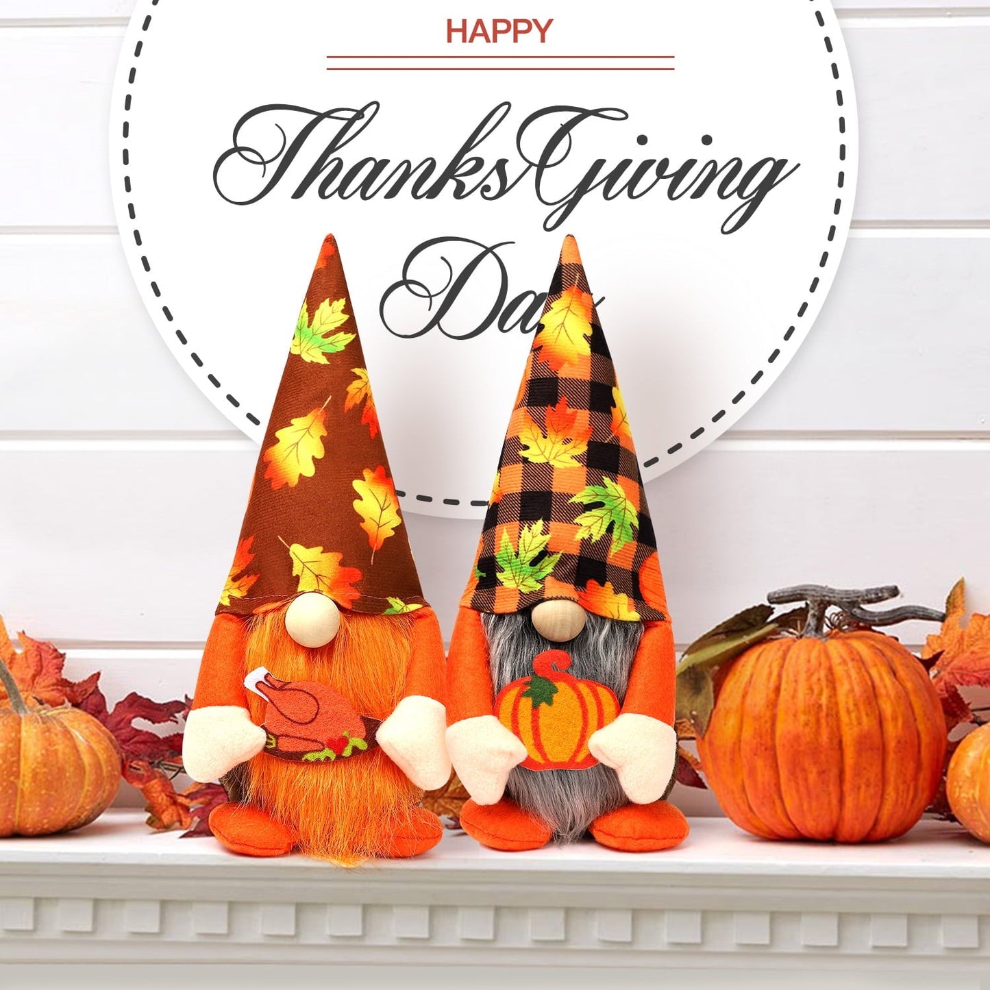 Ayieyill 2 PCS Harvest Festival Faceless Doll, Thanksgiving Gnomes Plush Decor