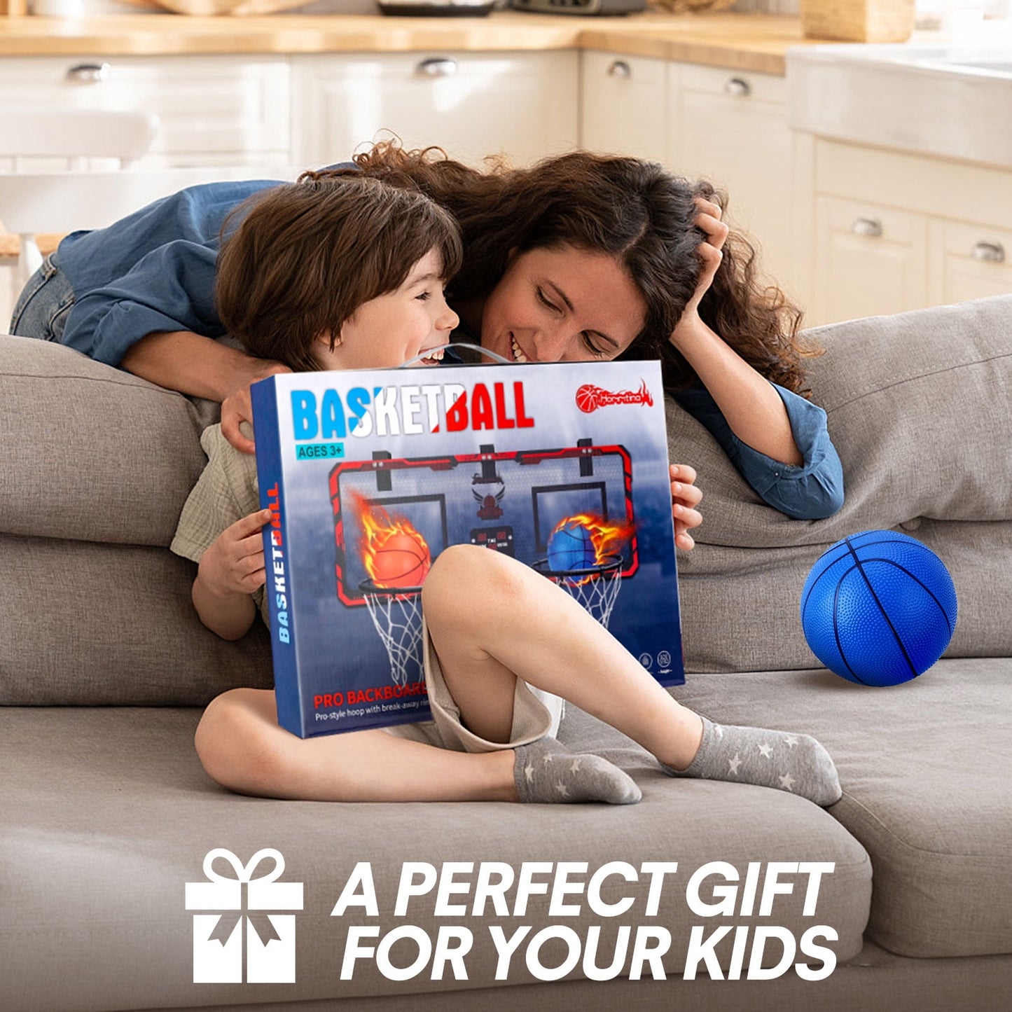 Ayieyill 2 Player Indoor Basketball Hoop for Kids, Mini Basketball Hoop for Door | 4 Balls | Basketball Toys | Boy Toys | Bedroom Office
