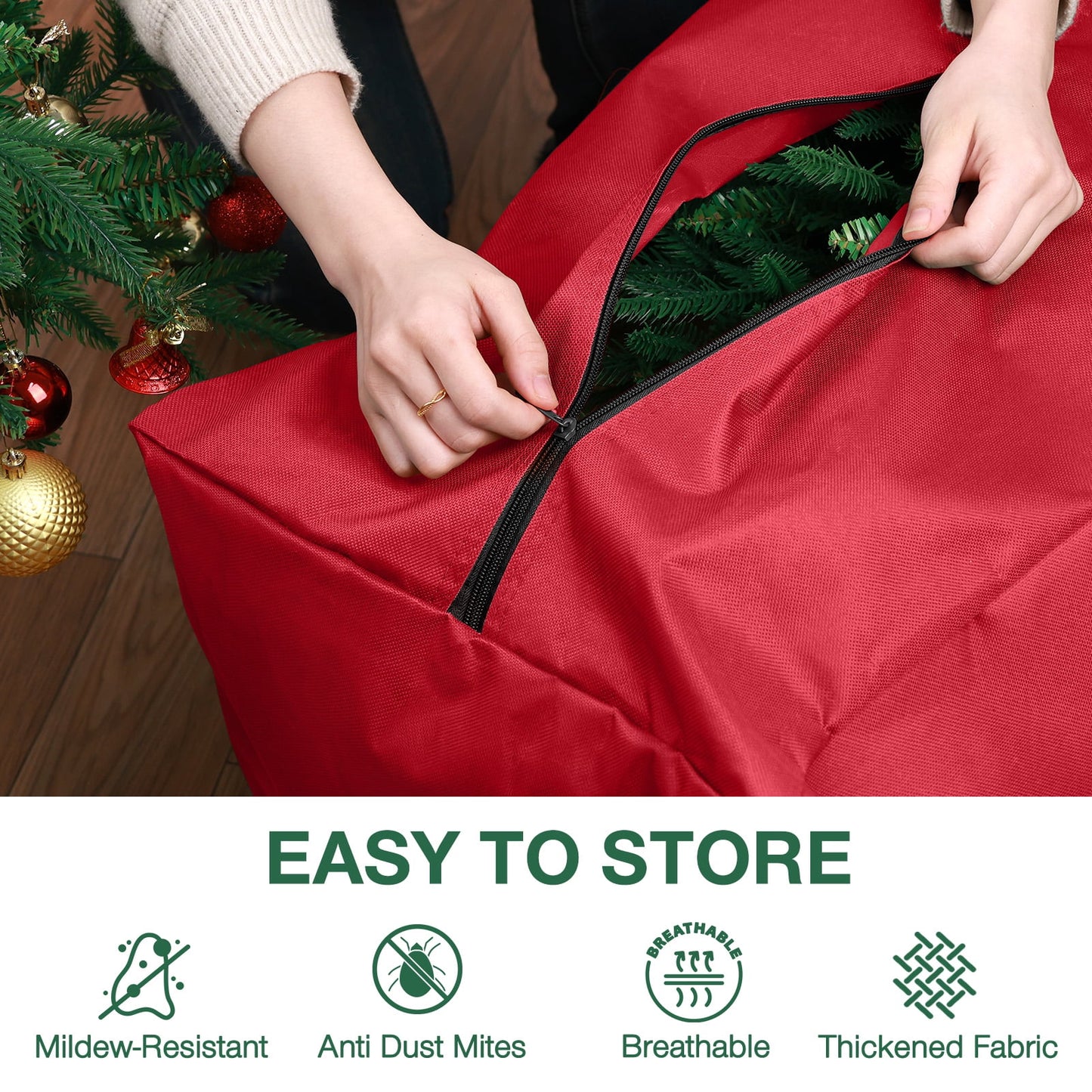 Ayieyill Christmas Tree Storage Bag, Moisture Christmas Tree Bag - for 7.5 FT Artificial Trees, Zippered Bag, Carry Handles and Wheels for Easy Transport