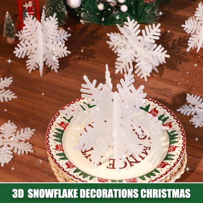 Ayieyill 8 Pcs Snowflake Decorations, Snowflake Christmas Decoration Indoor, Winter 3D Snowflake Christmas Tabletop Decor