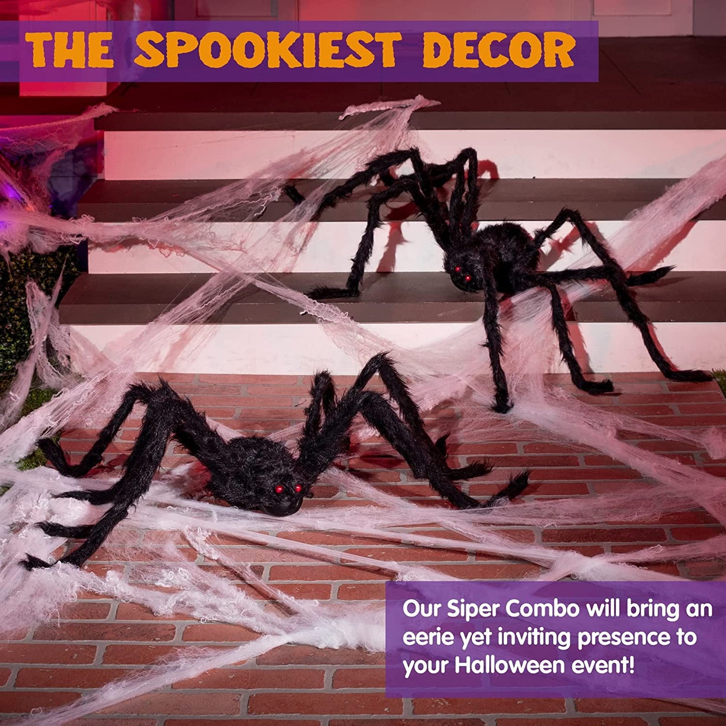 Ayieyill Halloween Spider Decorations 5 ft Giant Spider Halloween Outdoor Decorations