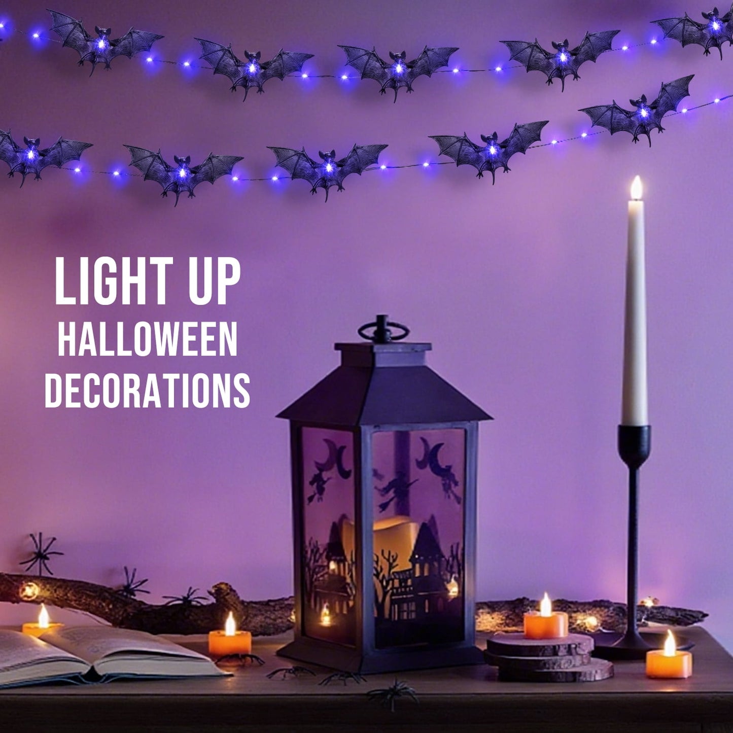 Ayieyill Halloween Bat String Lights Halloween Lights Halloween Decorations Indoor Outdoor