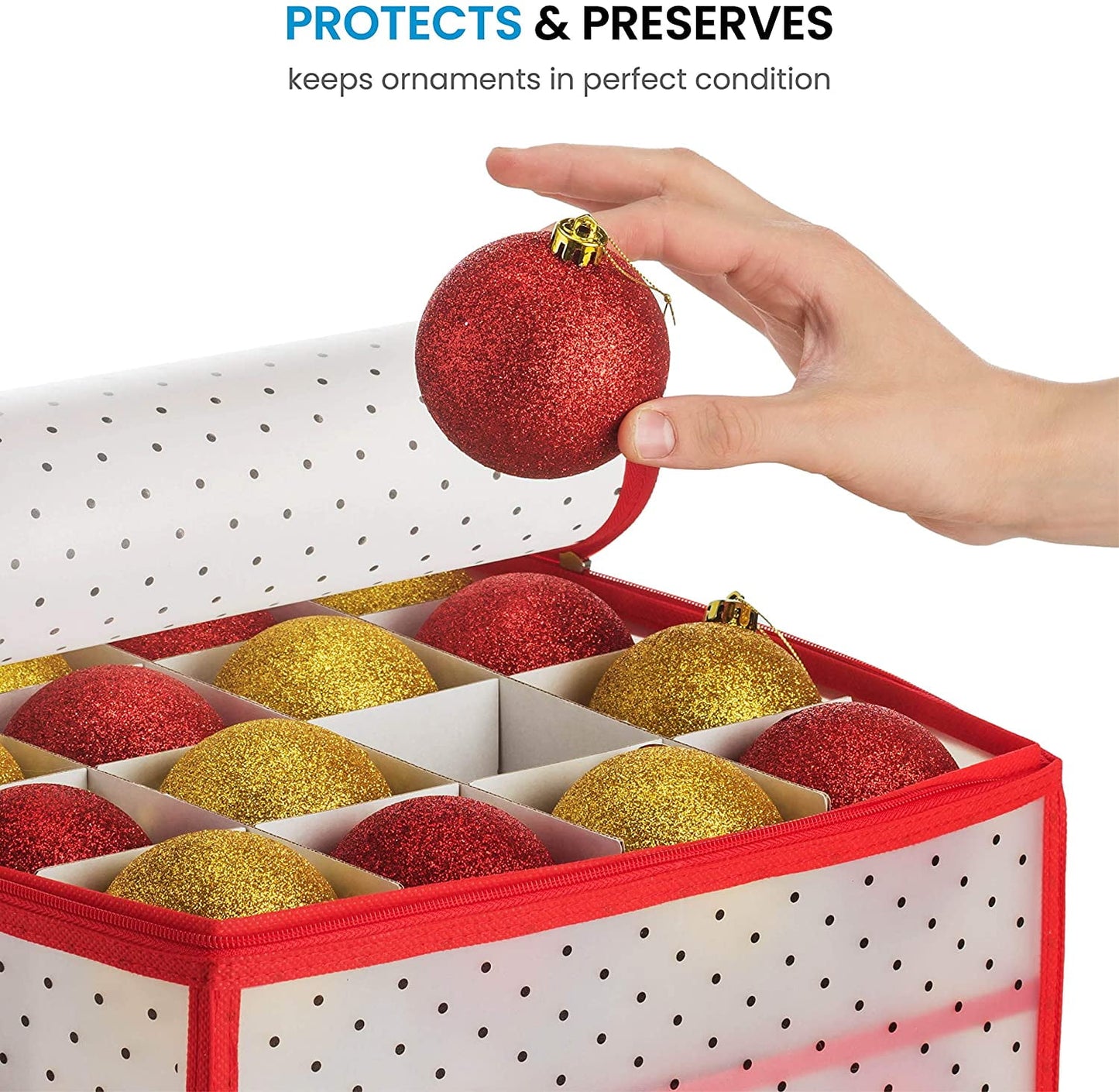 Ayieyill Christmas Ornament Storage Chest, Ornament Storage Box Ornament Organizer
