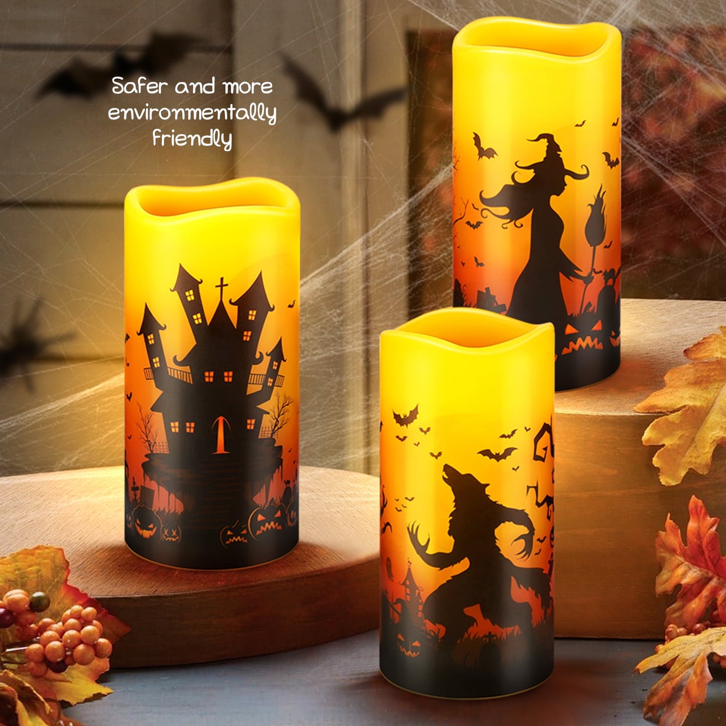 Ayieyill Halloween Flameless Candles 3PC Halloween Decor
