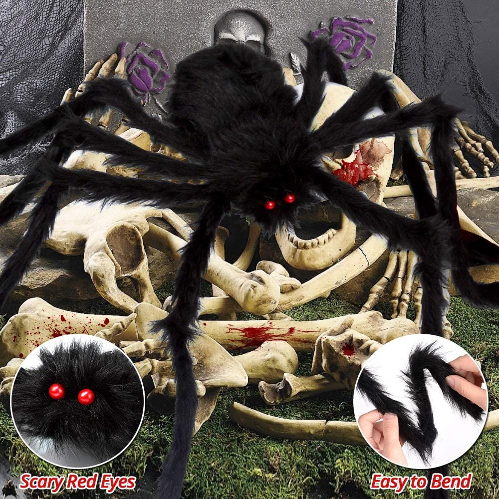 Ayieyill 200" Giant Spider Web with 49" Giant Spider Halloween Decorations Outdoor Indoor Scary Halloween Decor