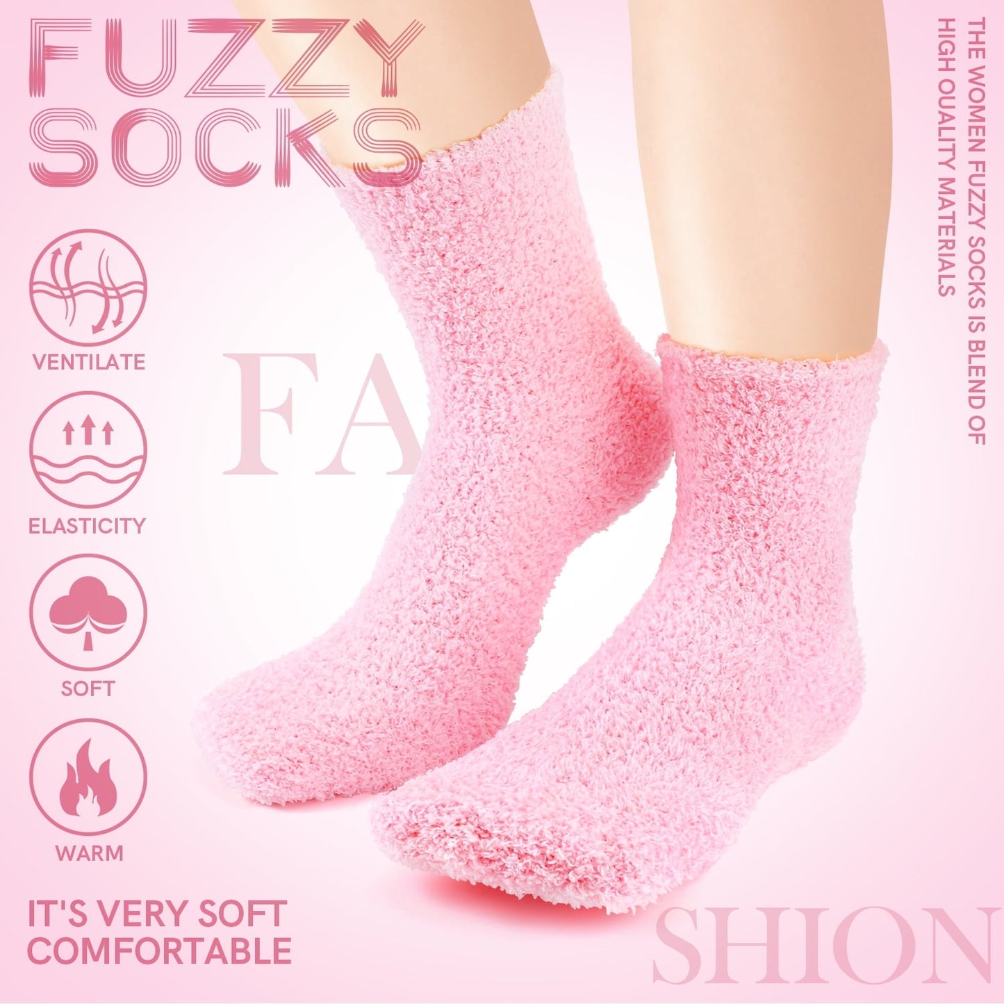 Ayieyill Fuzzy Socks for Women, 6 Pairs Plush Slipper Socks Women, Warm Soft Fluffy Socks Thick Cozy Plush Sock Winter Christmas Socks for Women