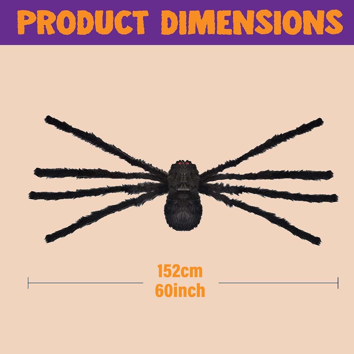 Ayieyill Halloween Spider Decorations 5 ft Giant Spider Halloween Outdoor Decorations
