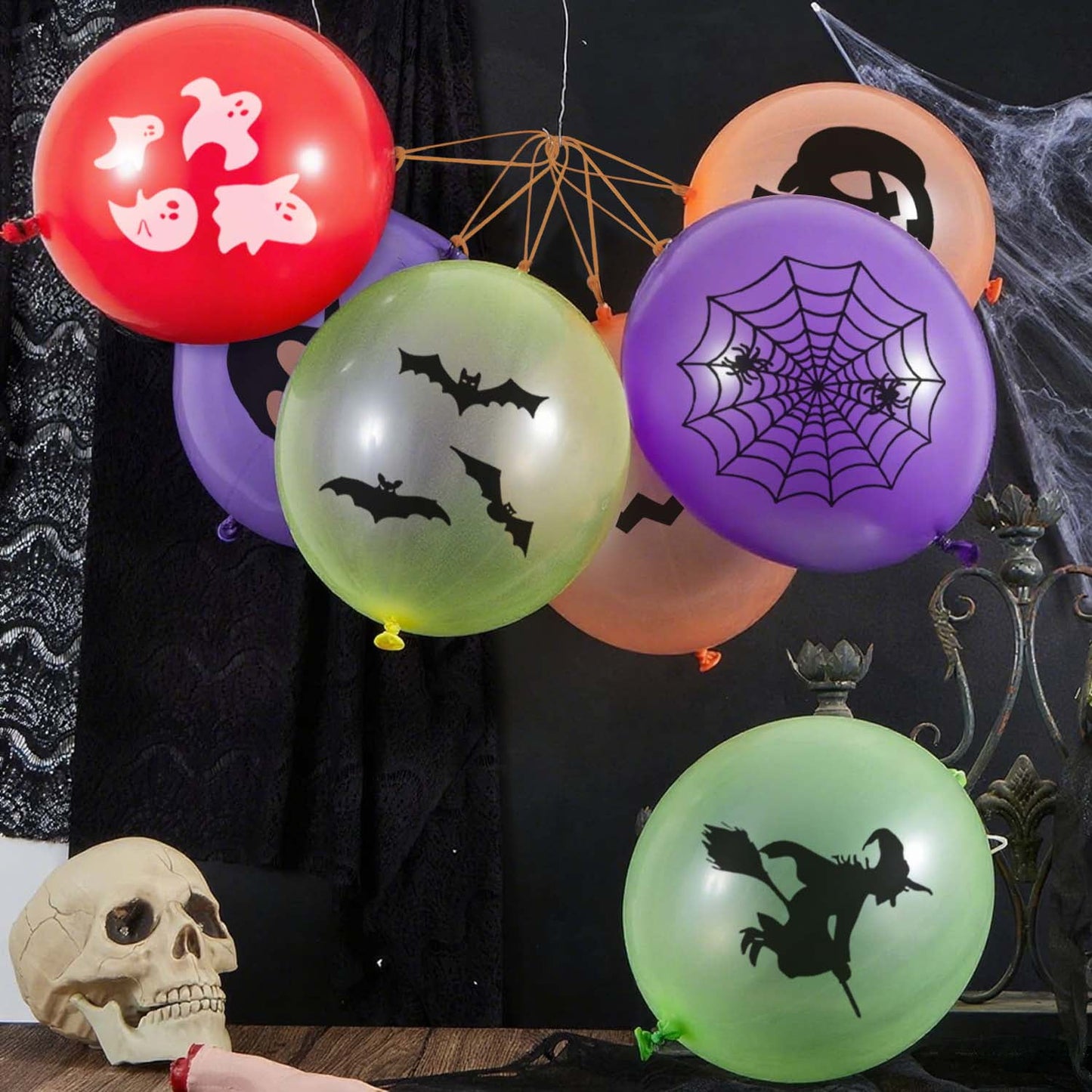 Ayieyill 36Pcs Trick or Treat Halloween Balloons for Games, 13in Punch Balloons for Halloween Party Supplies Decorations