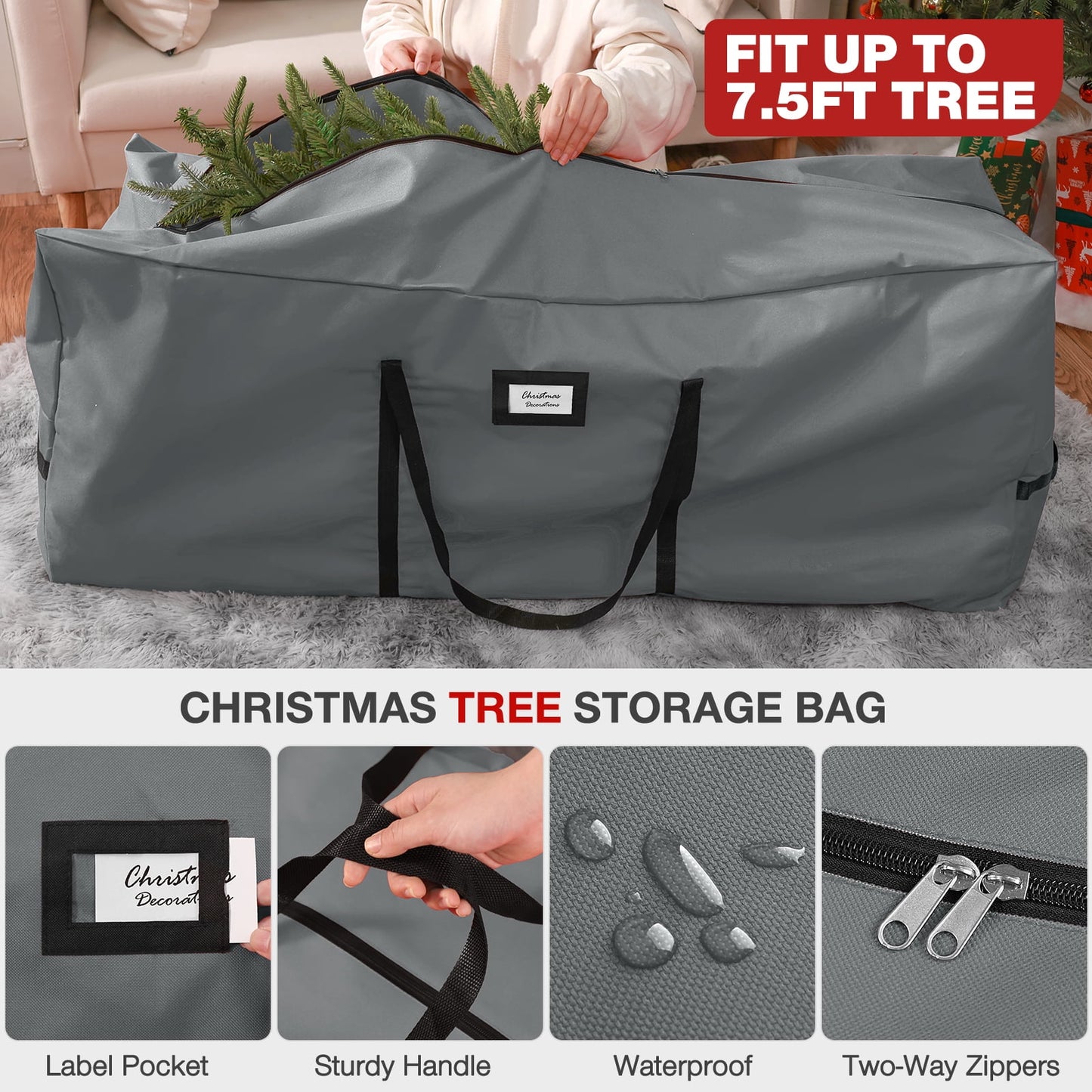 Ayieyill Christmas Tree Storage Bag and Christmas Ornament Storage Fits Up to 128 Ornament