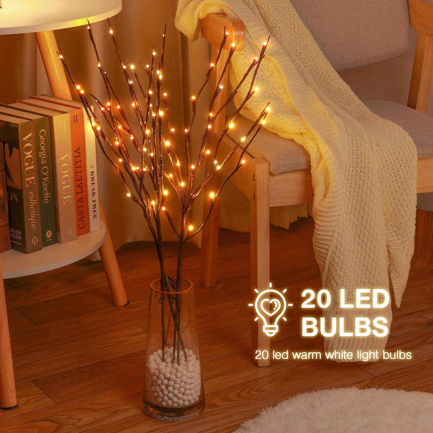 Ayieyill Lighted Birch Tree Lights, Led Branch Lights, Lighted Birch Trees Christmas Tabletop