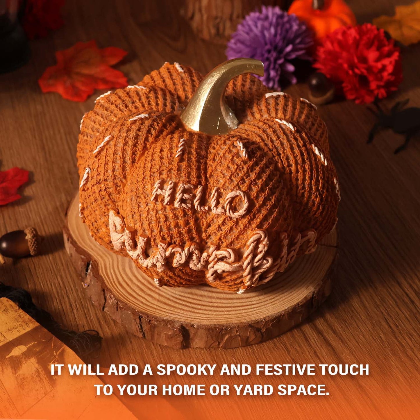 Ayieyill Fall Pumpkin Decor, Hello Pumpkin Decoration for Autumn, Thanksgiving Decorations for Home