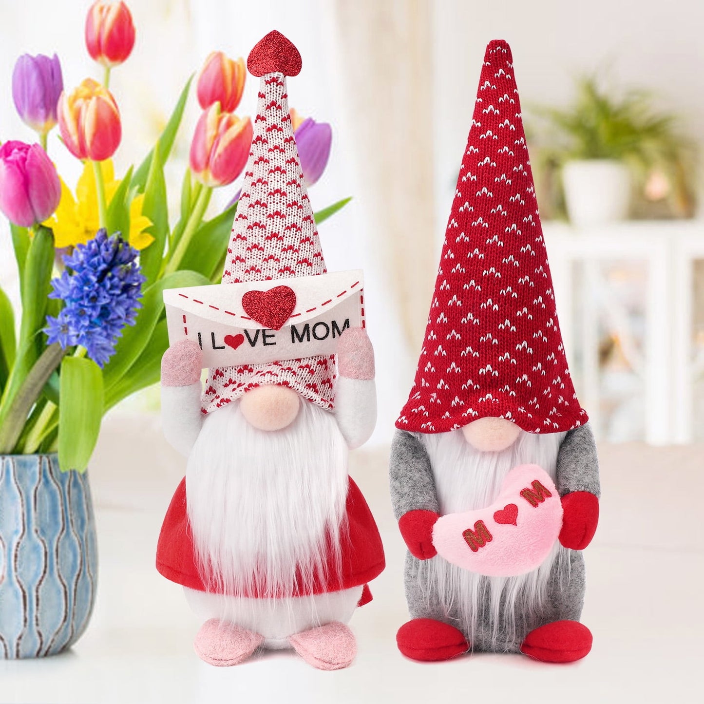 Ayieyill 2Pcs Mother's Day Decorations Gnomes Plush Decor Mothers Day Gifts, Handmade Envelope