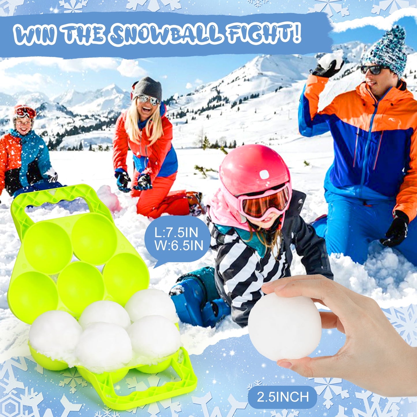 Ayieyill 11Pcs Snowball Maker Tool Winter Snow Toys Kit, Sand Molds Beach Toys Plastic Snow Mold