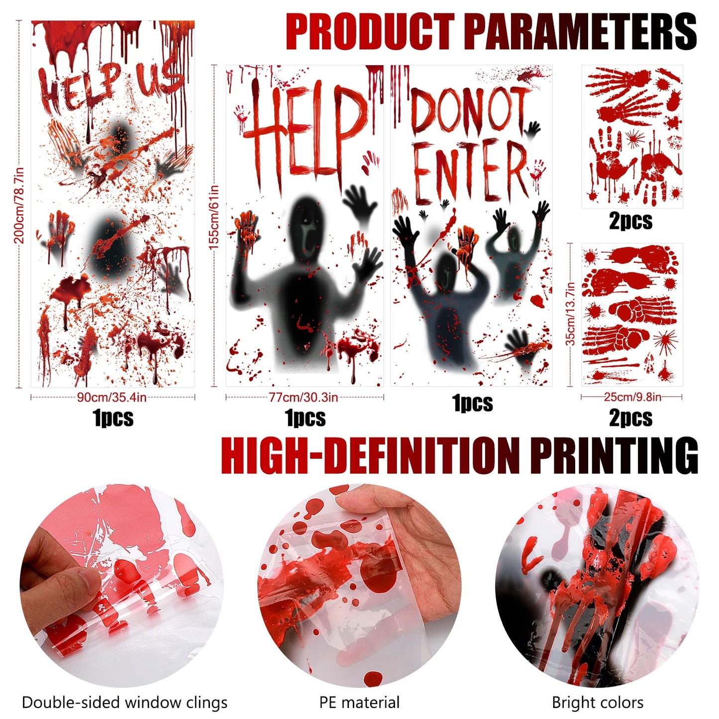Ayieyill Halloween Window Clings Decorations, Skeleton Decals Halloween Window Stickers for Glass Windows