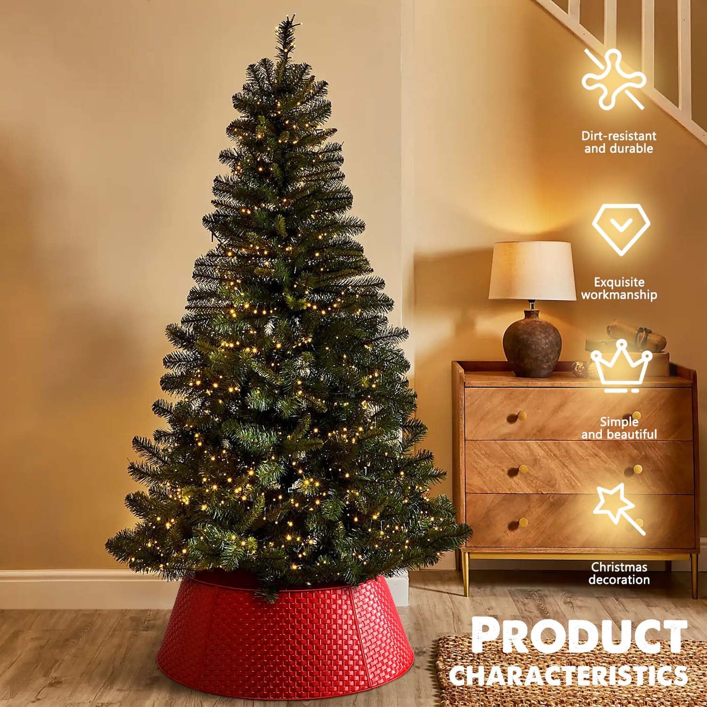Ayieyill 28 inch Christmas Tree Collar, Christmas Tree Stand Cover for Christmas Tree Decorations | Metal