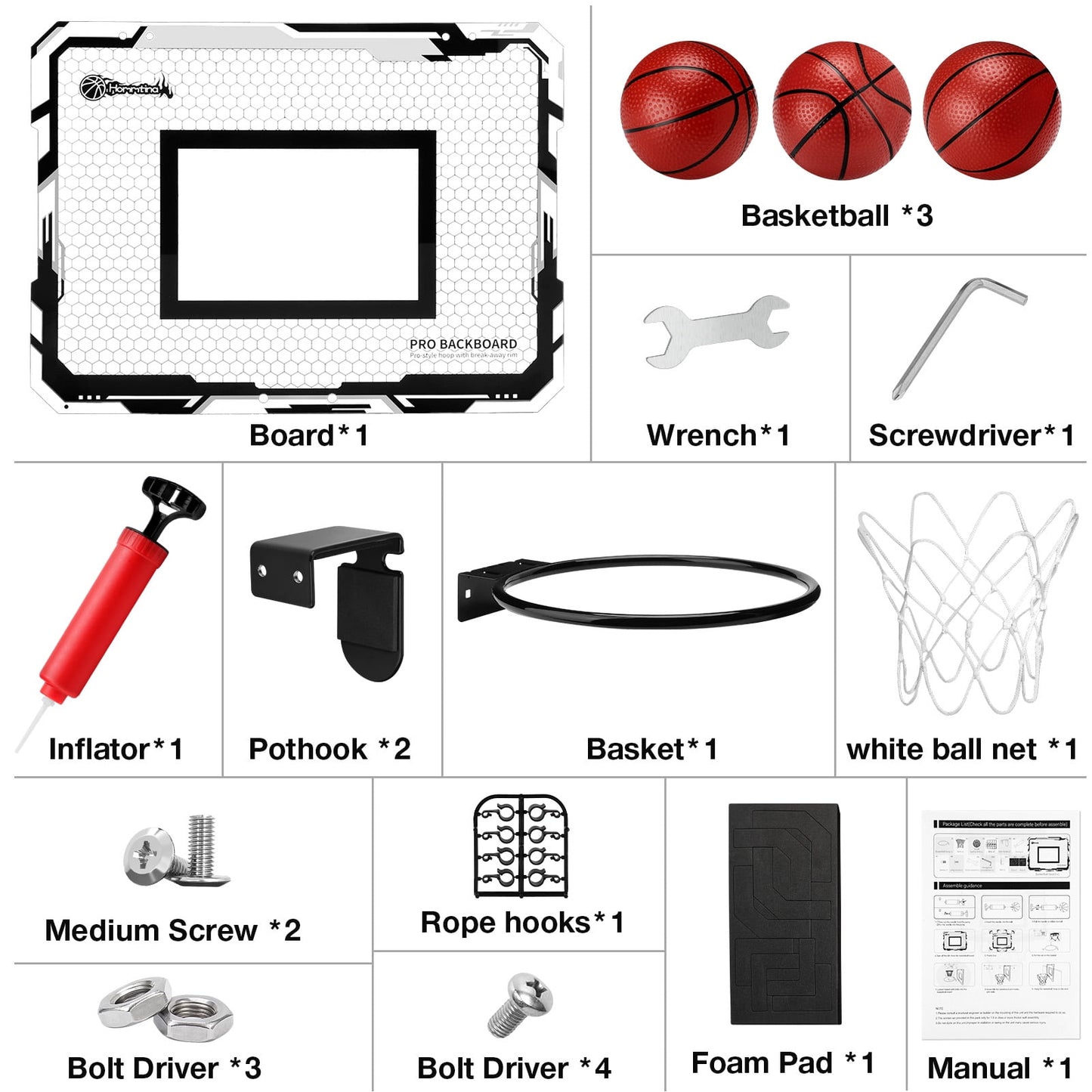 Ayieyill Basketball Hoop Indoor for Kids 15.7" x 11.8" - Automatic Scoring Basketball Hoop Mini Basketball Hoop for Door with 3 Balls, Basketball Toy for Kids Boy Toys Teens Adults